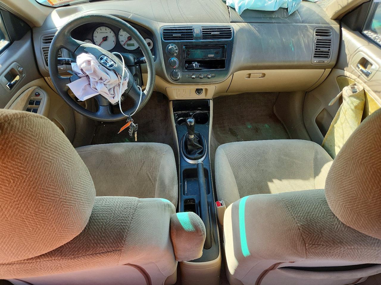 2002 Honda Civic 4d Lx Turquoise vin: 2HGES15682H574896
