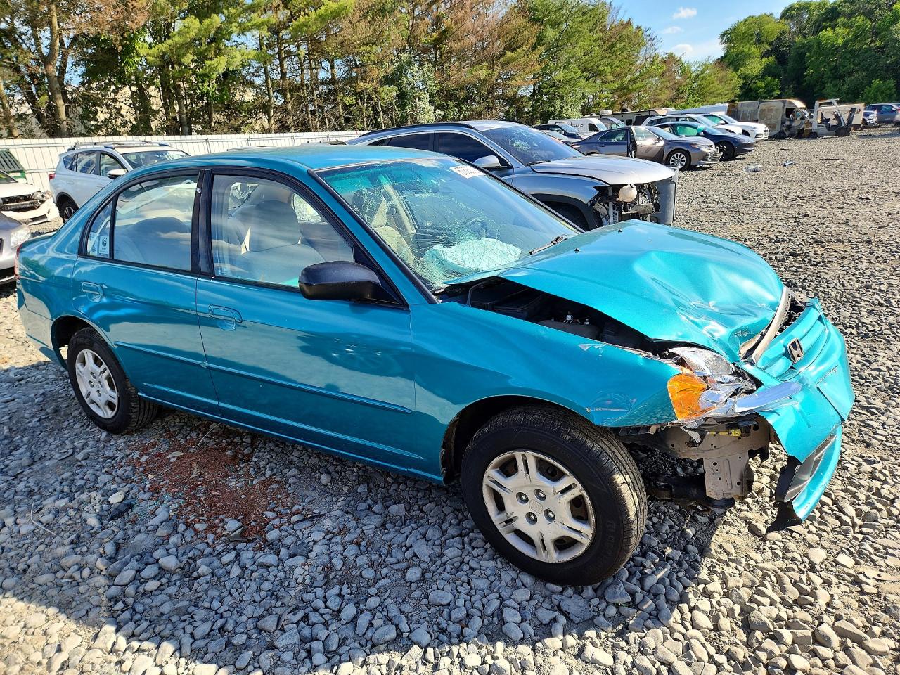 2002 Honda Civic 4d Lx Turquoise vin: 2HGES15682H574896