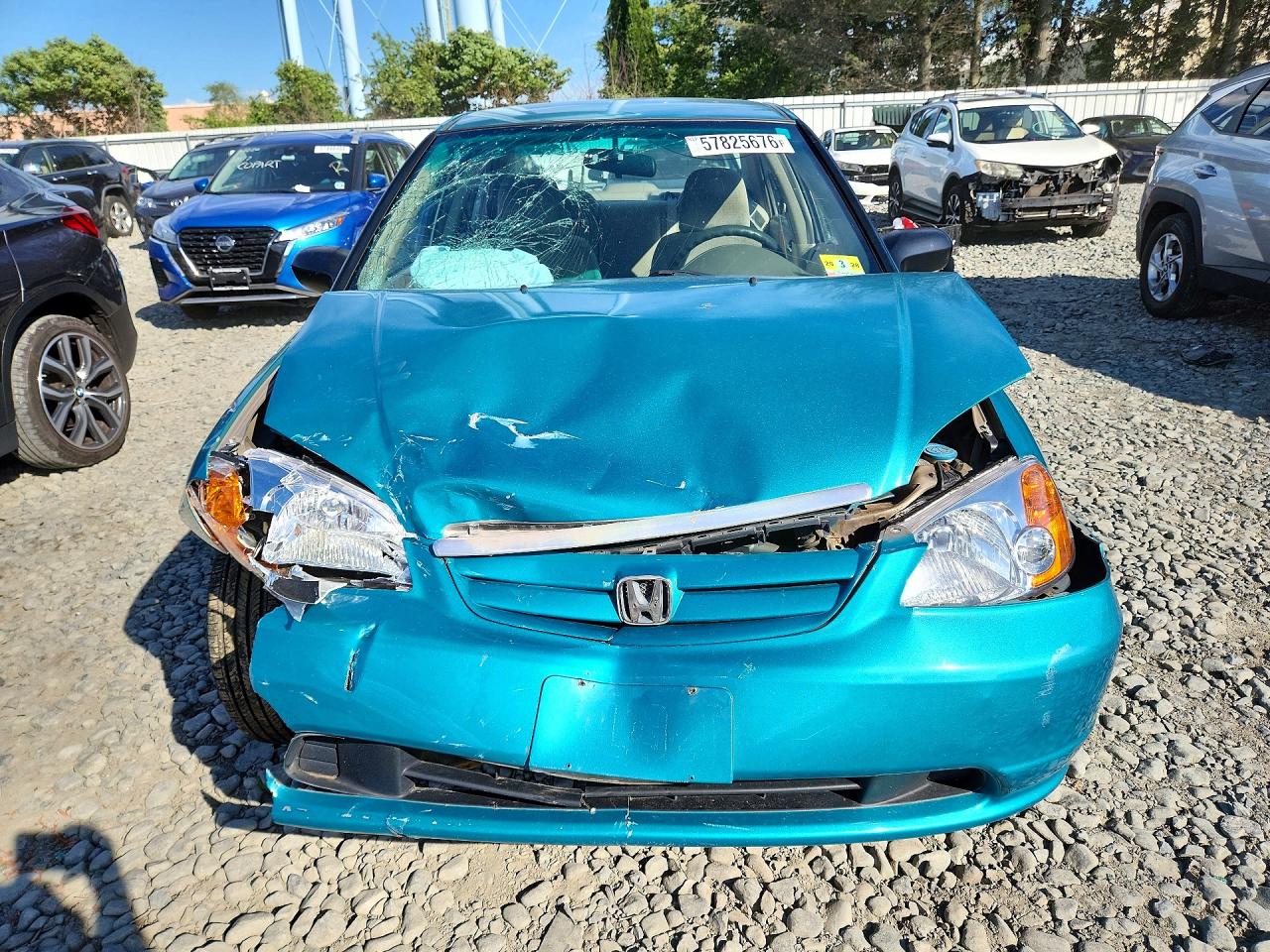2002 Honda Civic 4d Lx Turquoise vin: 2HGES15682H574896