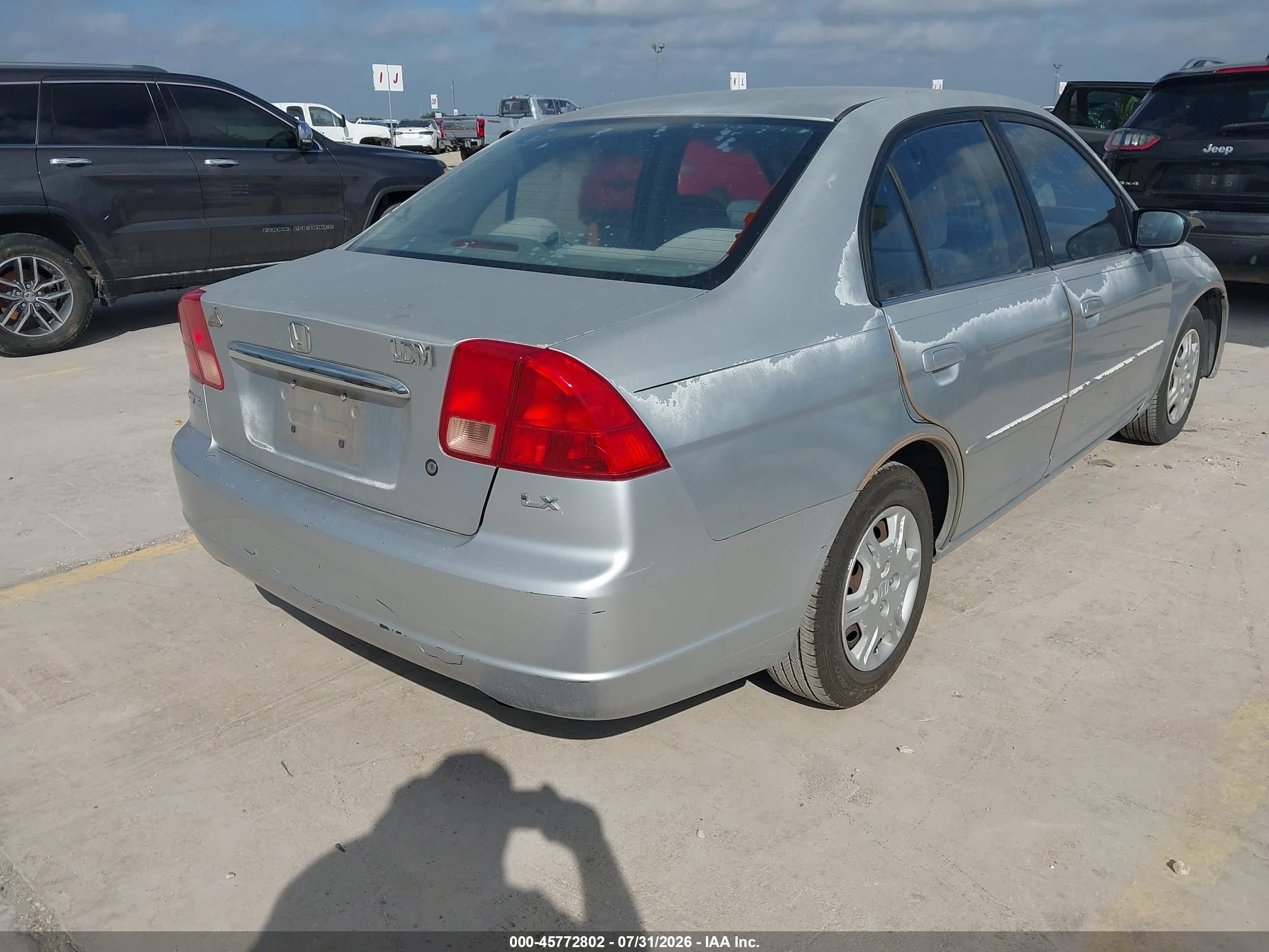 2002 Honda Civic Lx Silver vin: 2HGES15692H506736