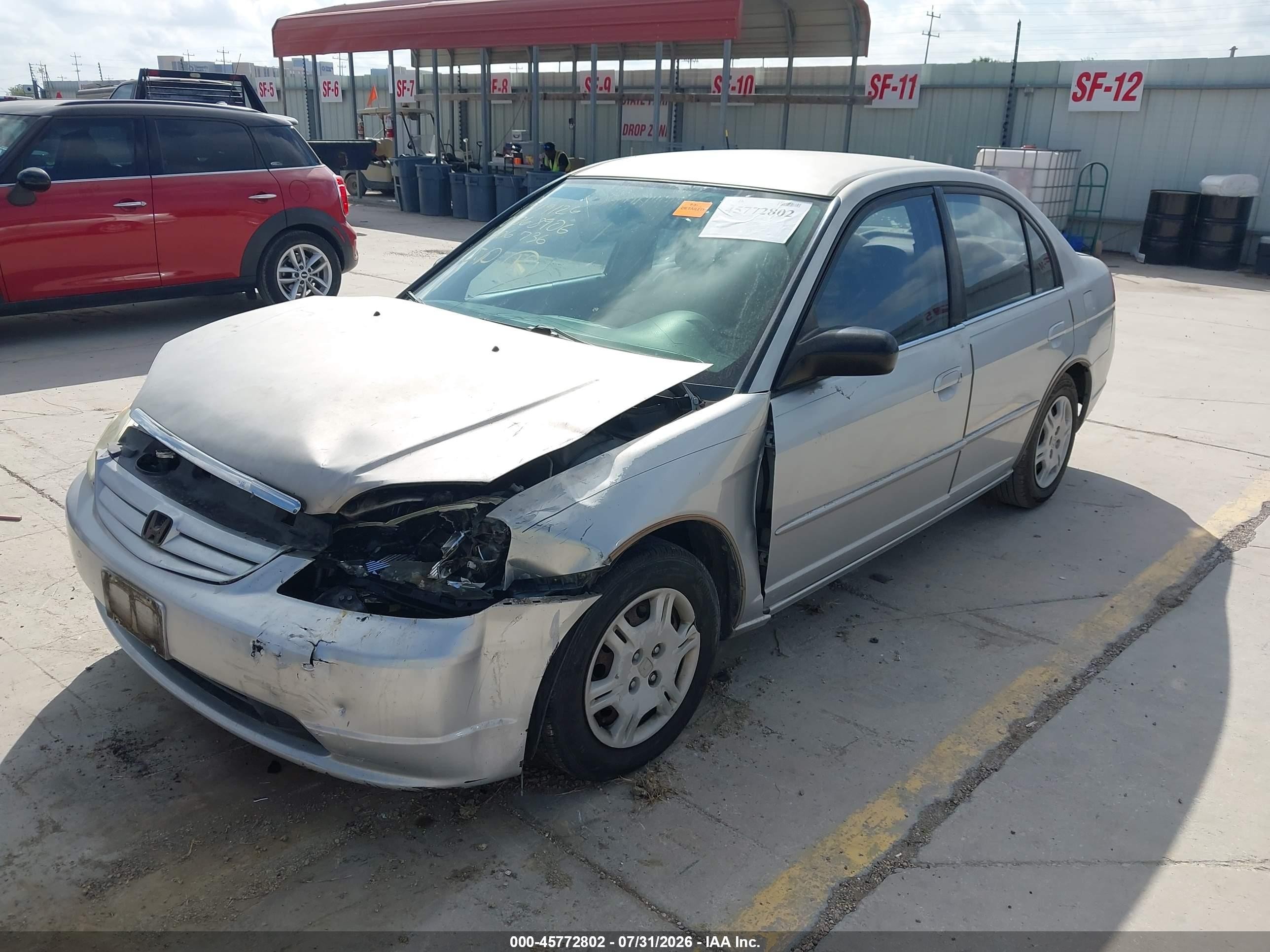 2002 Honda Civic Lx Silver vin: 2HGES15692H506736