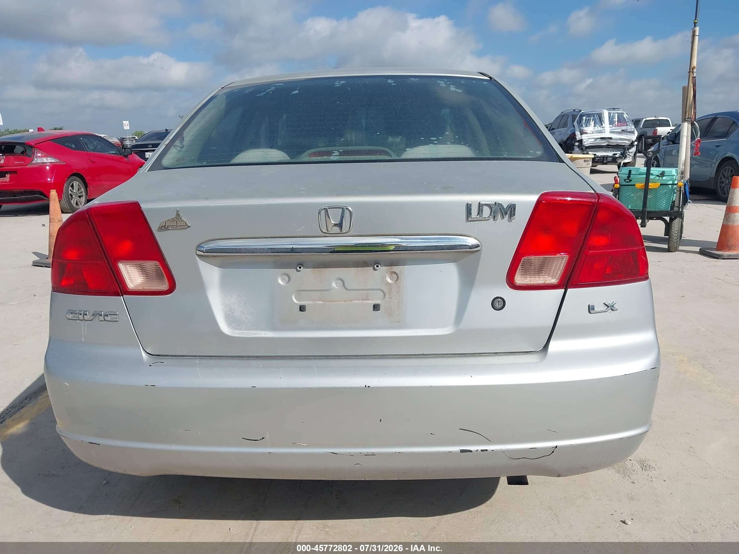 2002 Honda Civic Lx Silver vin: 2HGES15692H506736