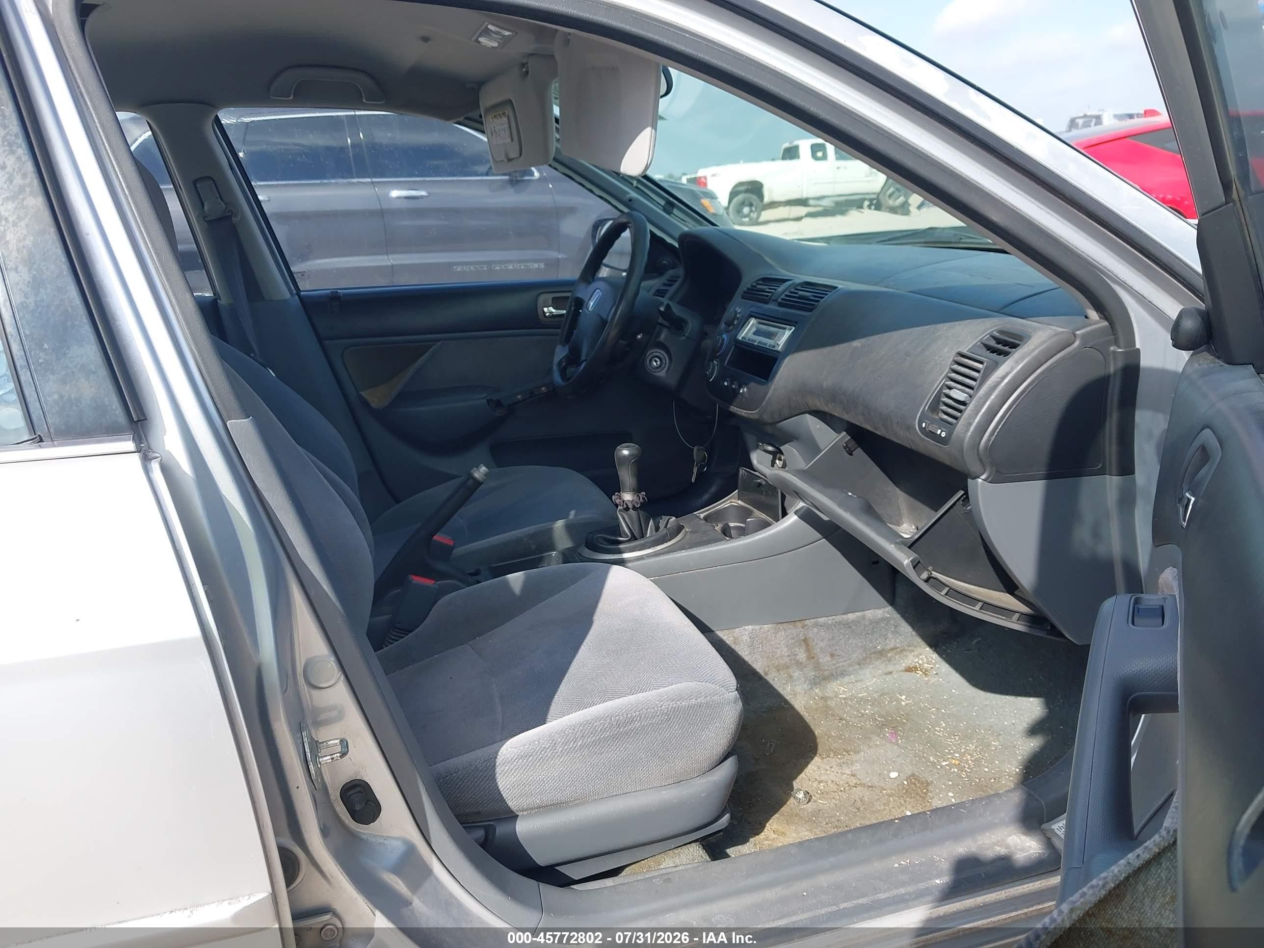 2002 Honda Civic Lx Silver vin: 2HGES15692H506736