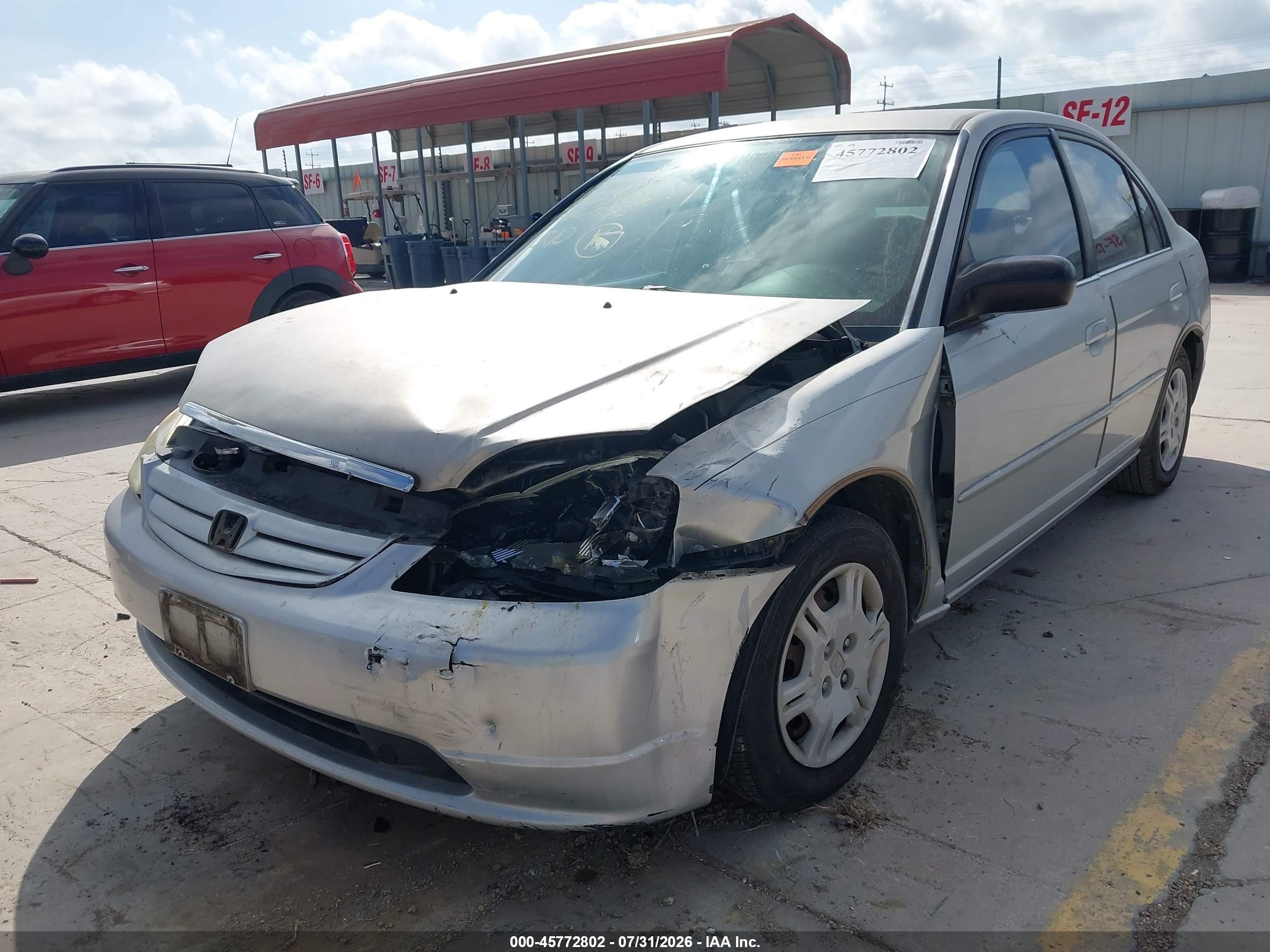 2002 Honda Civic Lx Silver vin: 2HGES15692H506736