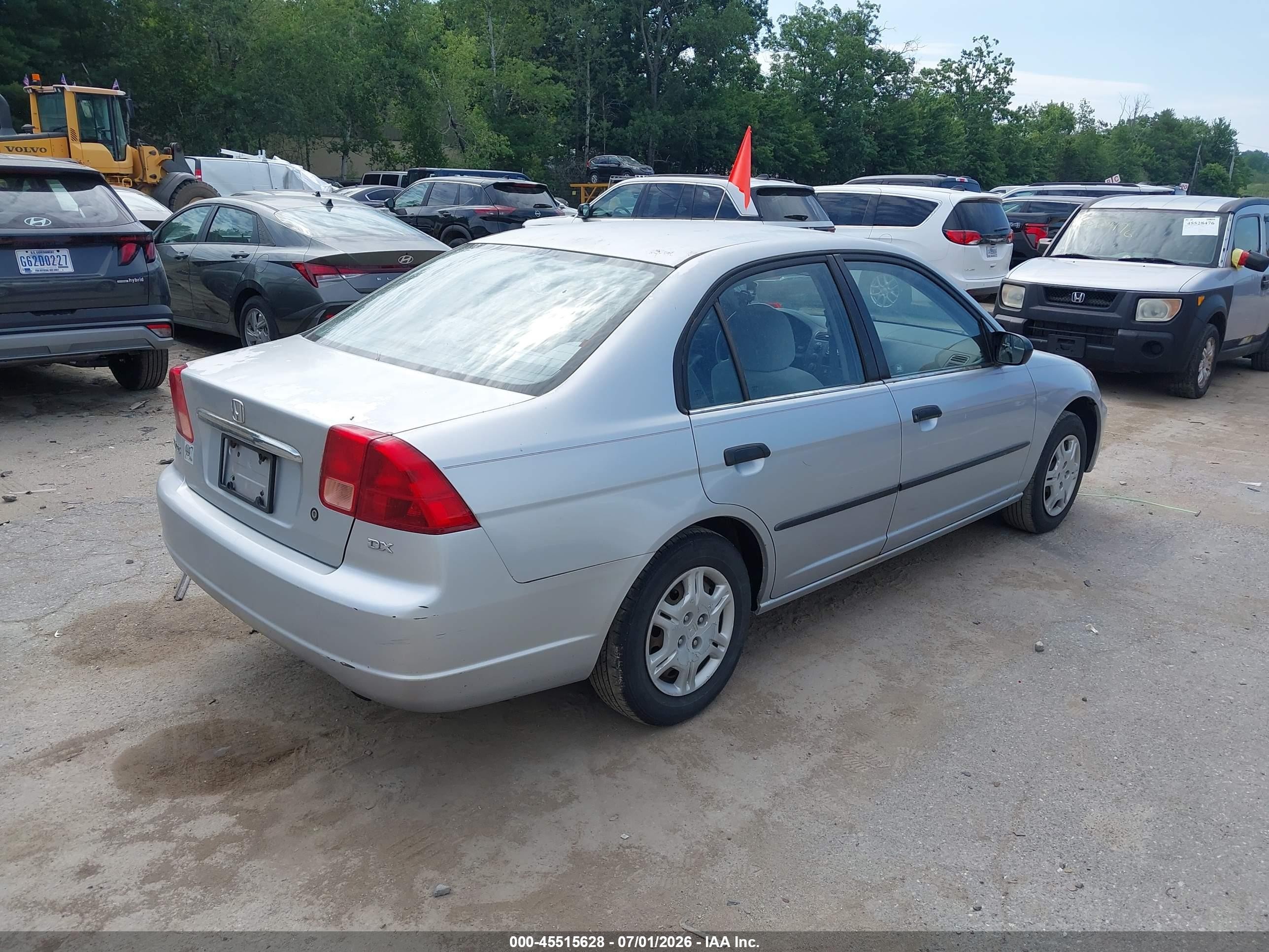 2002 Honda Civic Dx Silver vin: 2HGES16182H517391