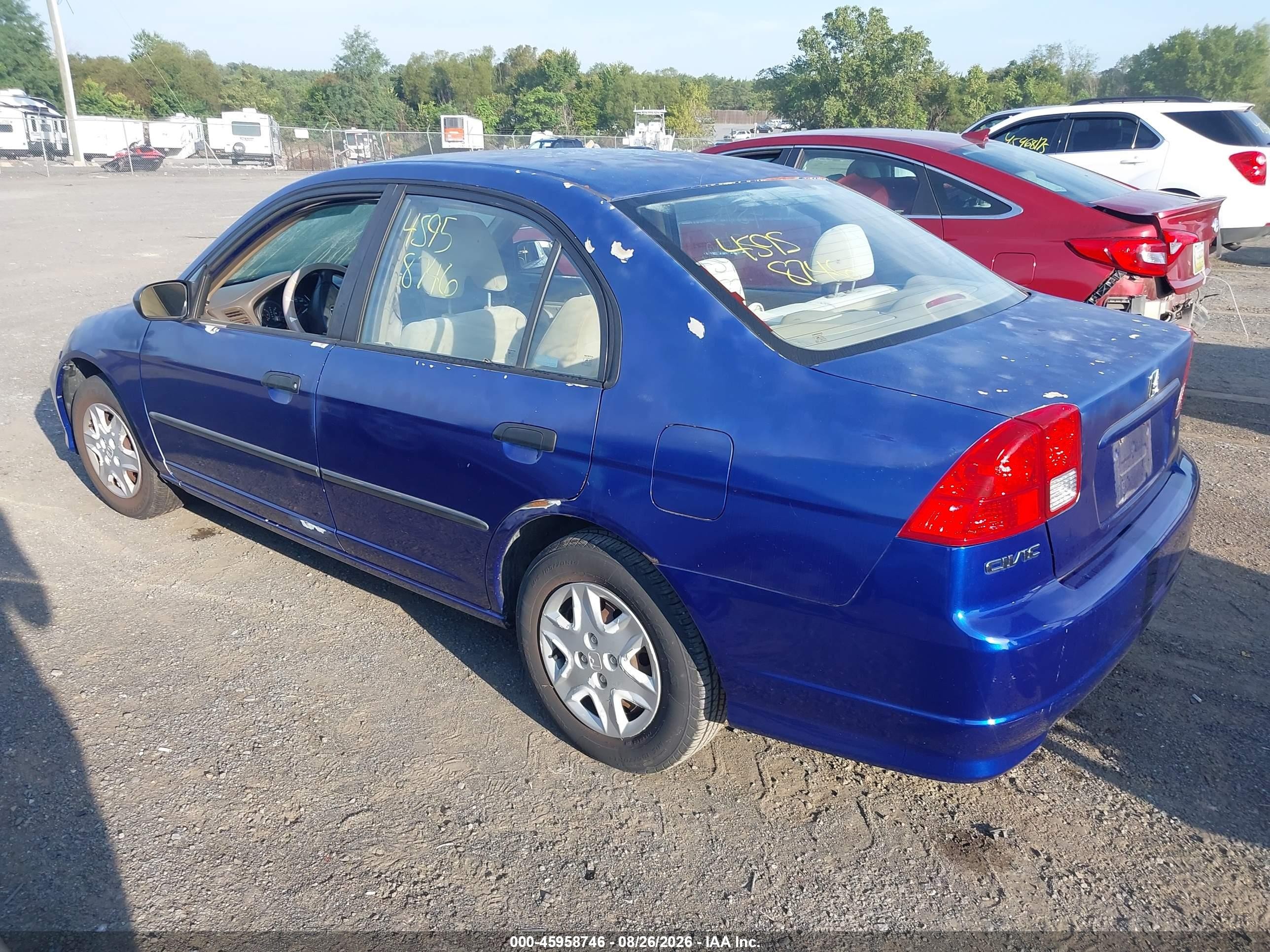 2004 Honda Civic Vp Blue vin: 2HGES16324H631052