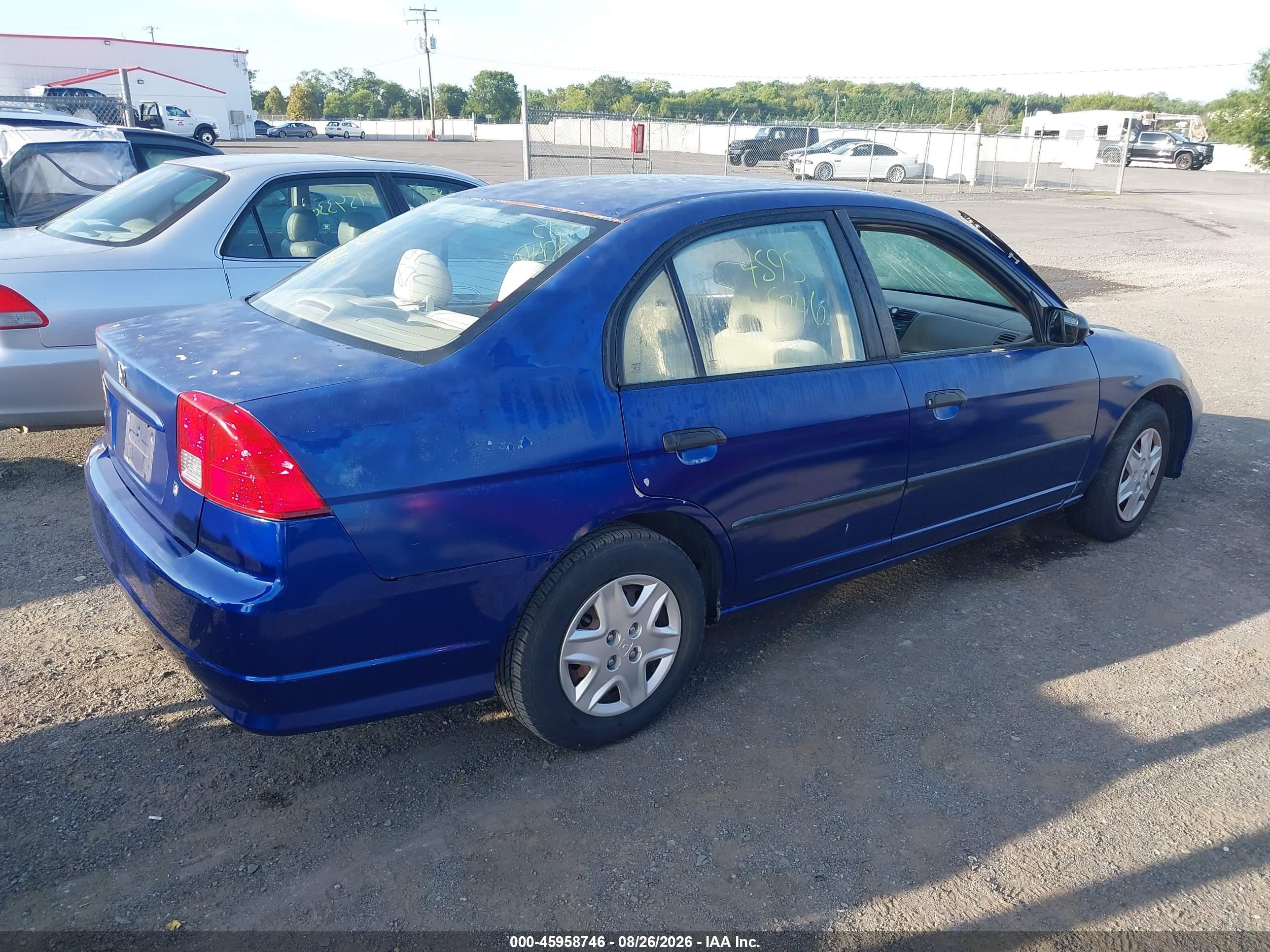 2004 Honda Civic Vp Blue vin: 2HGES16324H631052