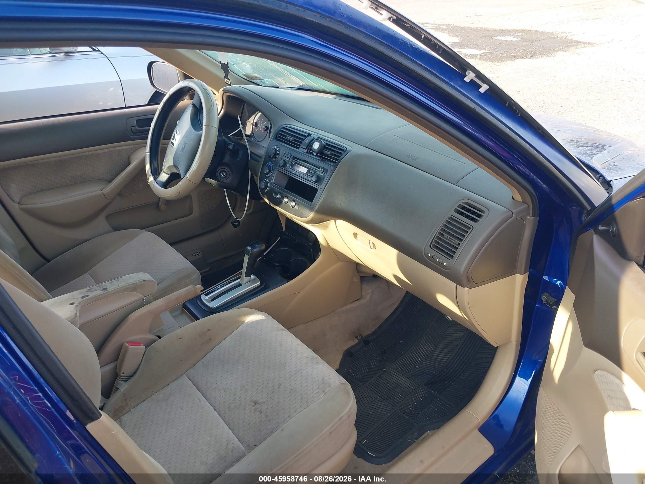 2004 Honda Civic Vp Blue vin: 2HGES16324H631052