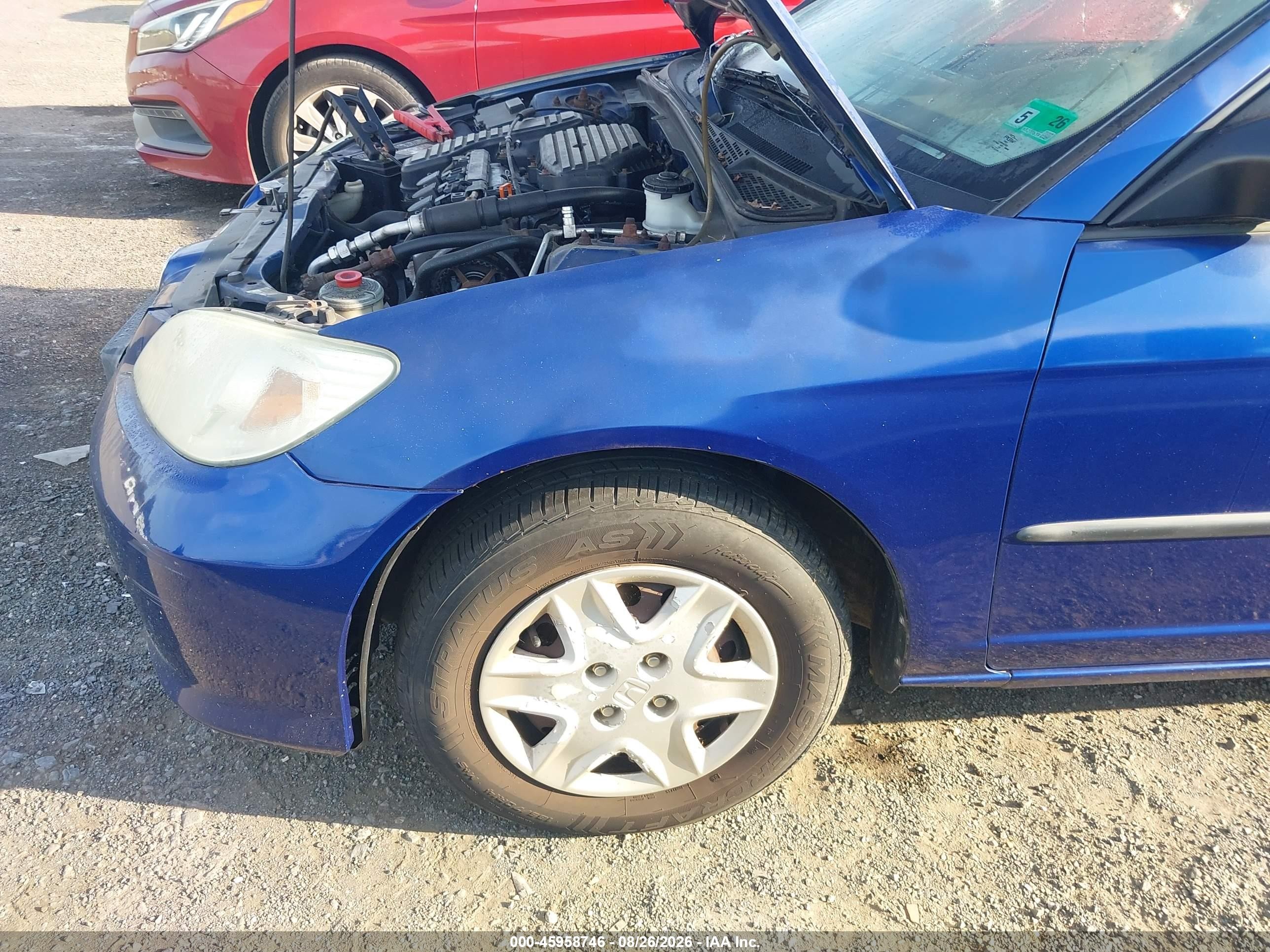2004 Honda Civic Vp Blue vin: 2HGES16324H631052