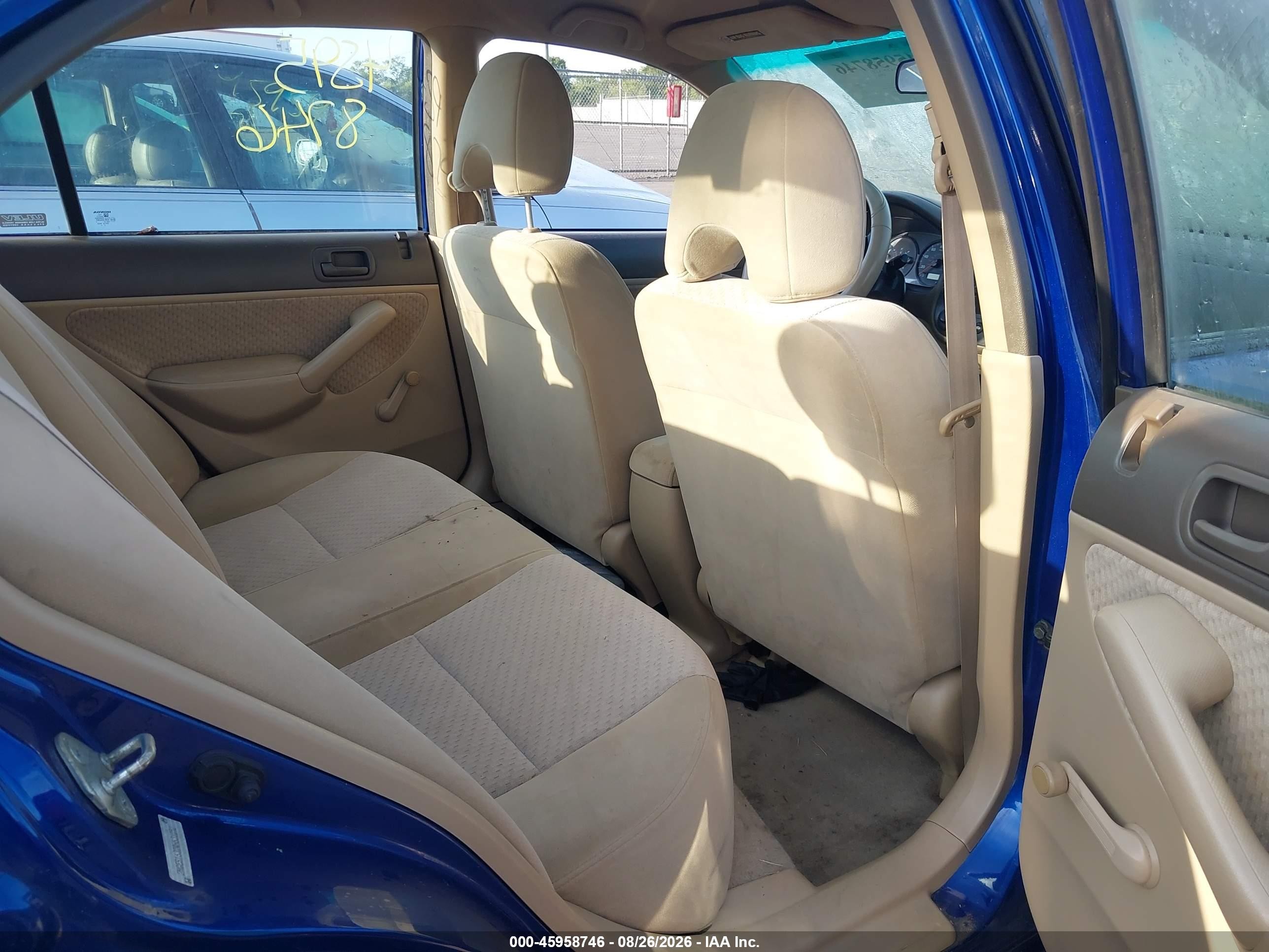 2004 Honda Civic Vp Blue vin: 2HGES16324H631052