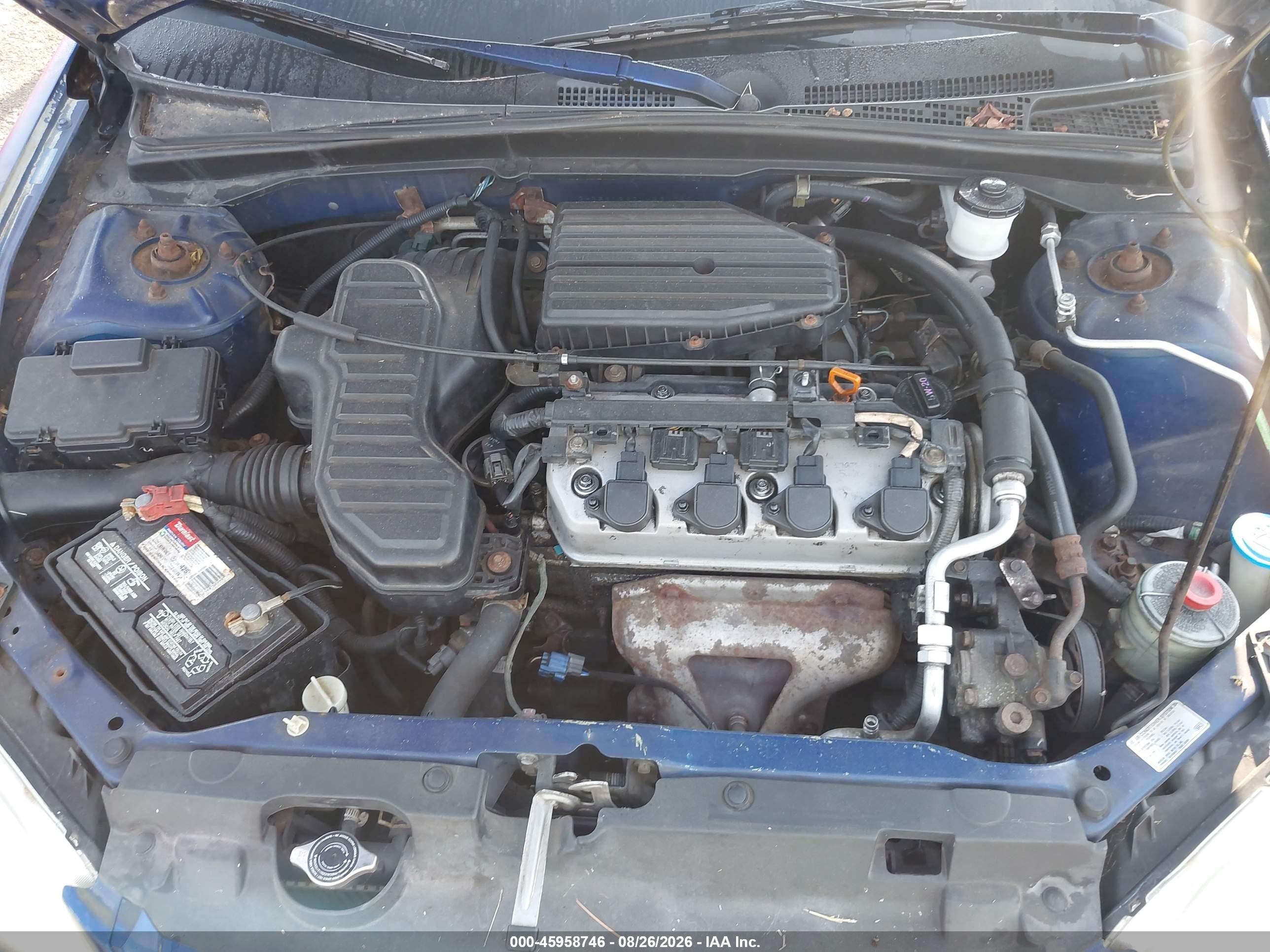 2004 Honda Civic Vp Blue vin: 2HGES16324H631052