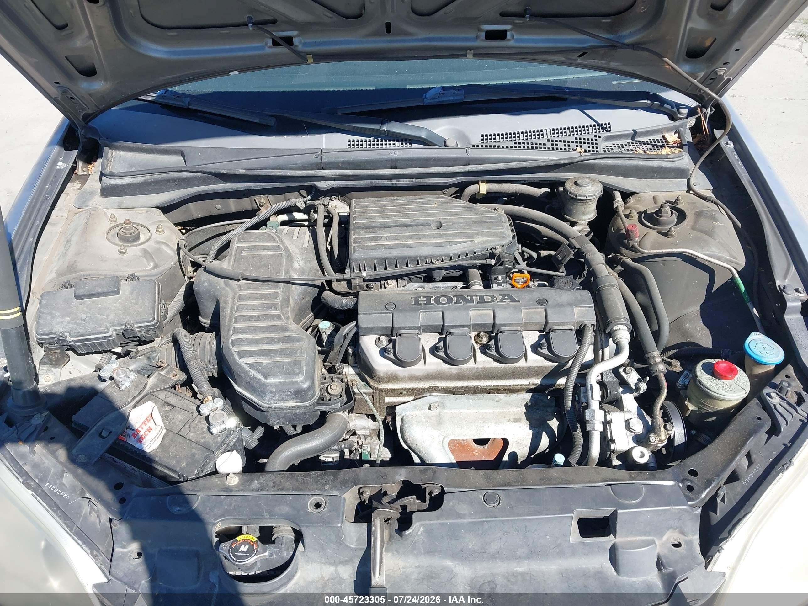 2005 Honda Civic Vp Gray vin: 2HGES16325H583103