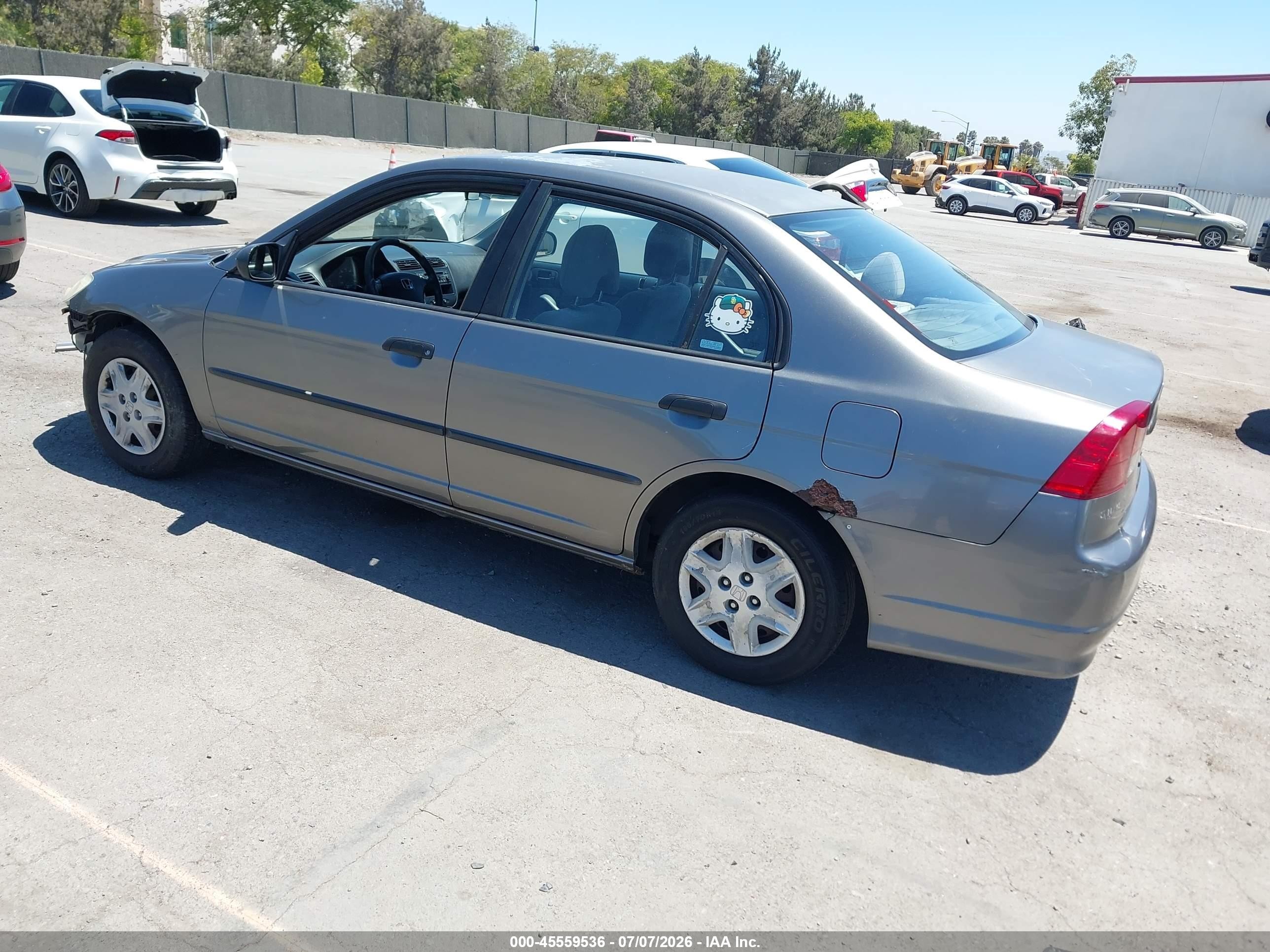 2005 Honda Civic Vp Gray vin: 2HGES16335H507096