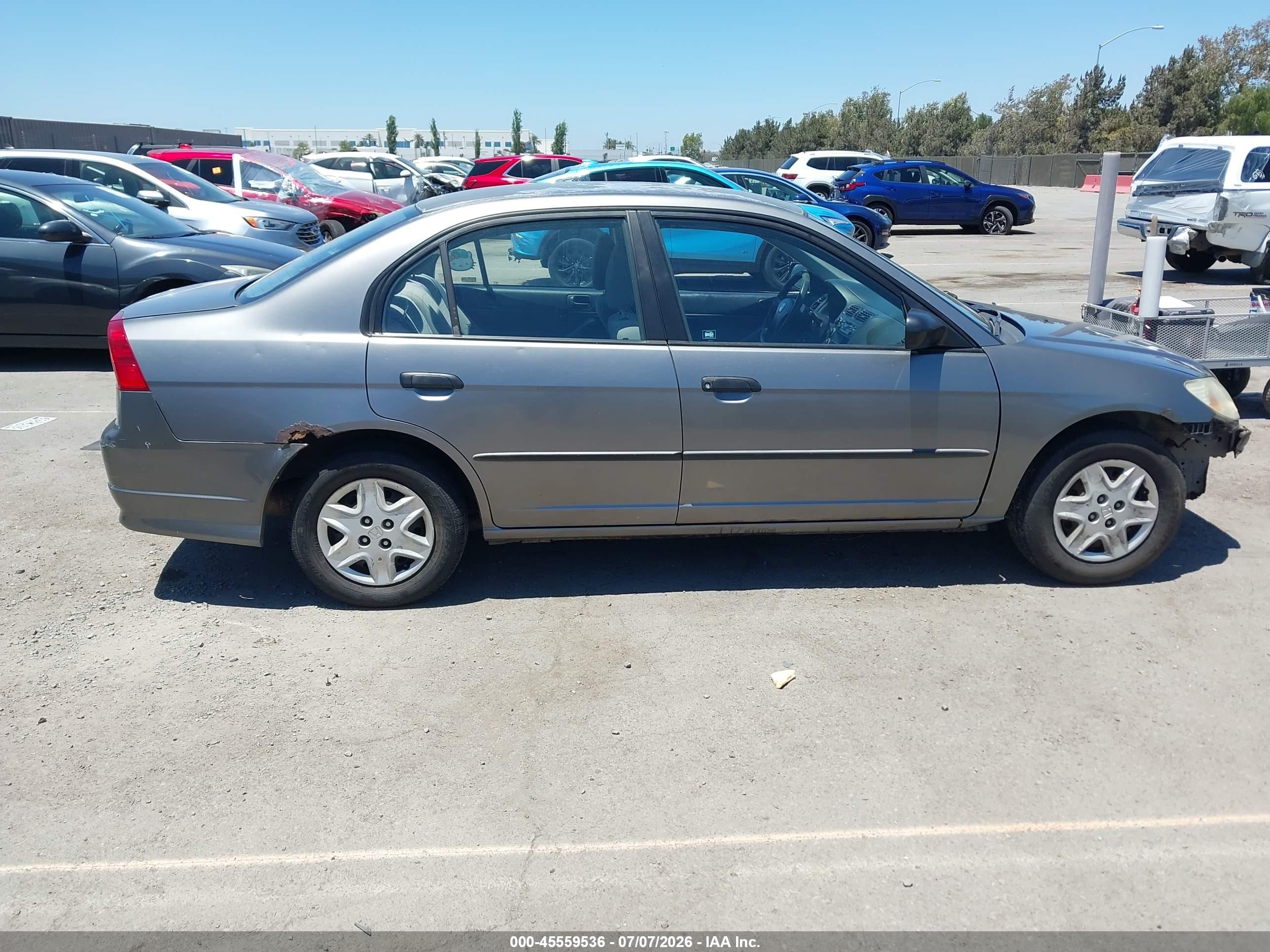 2005 Honda Civic Vp Gray vin: 2HGES16335H507096