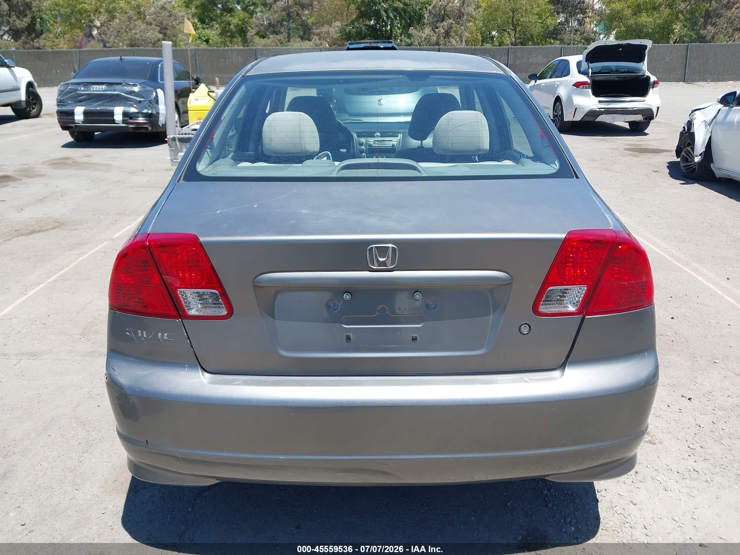 2005 Honda Civic Vp Gray vin: 2HGES16335H507096