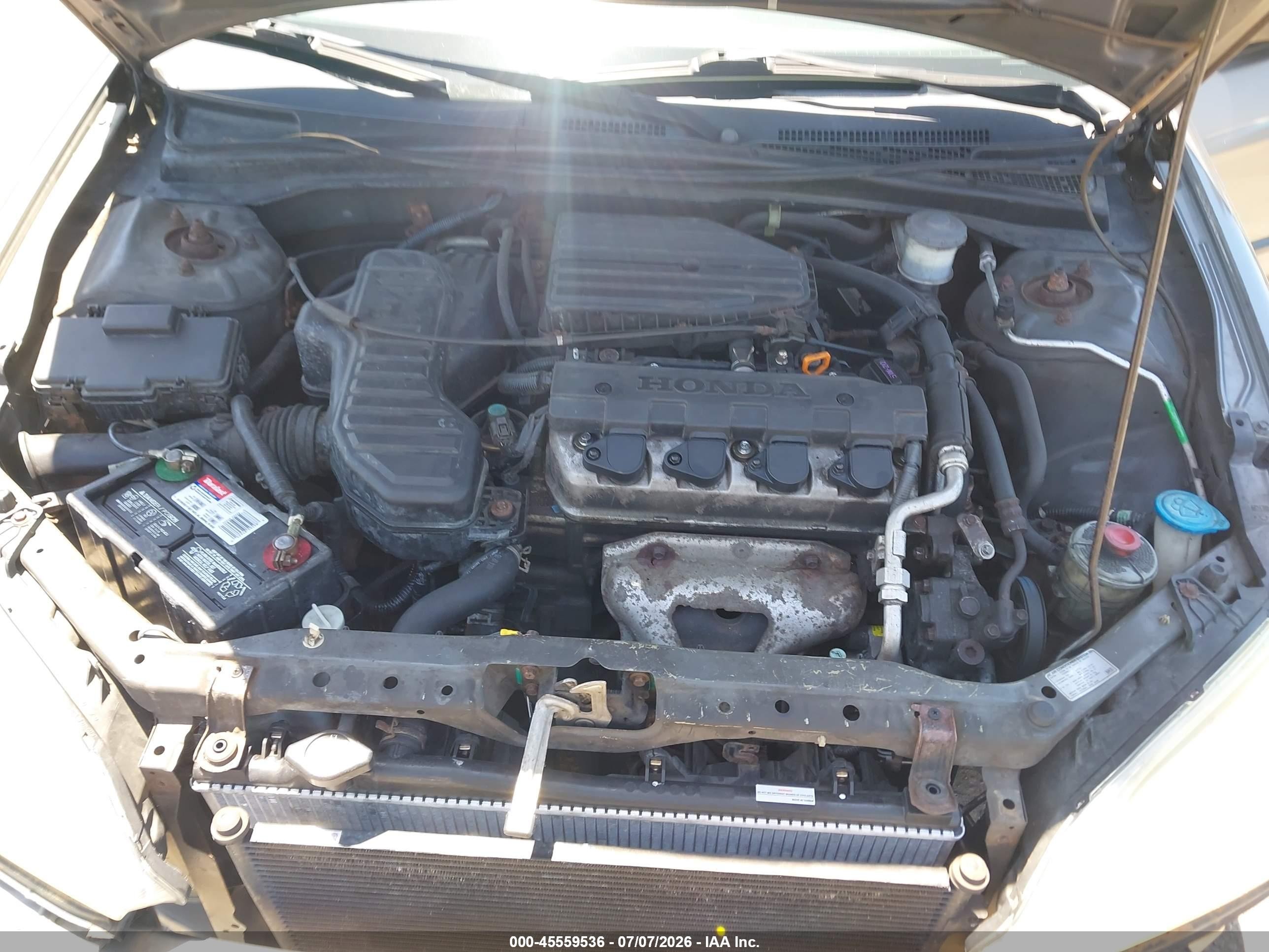 2005 Honda Civic Vp Gray vin: 2HGES16335H507096