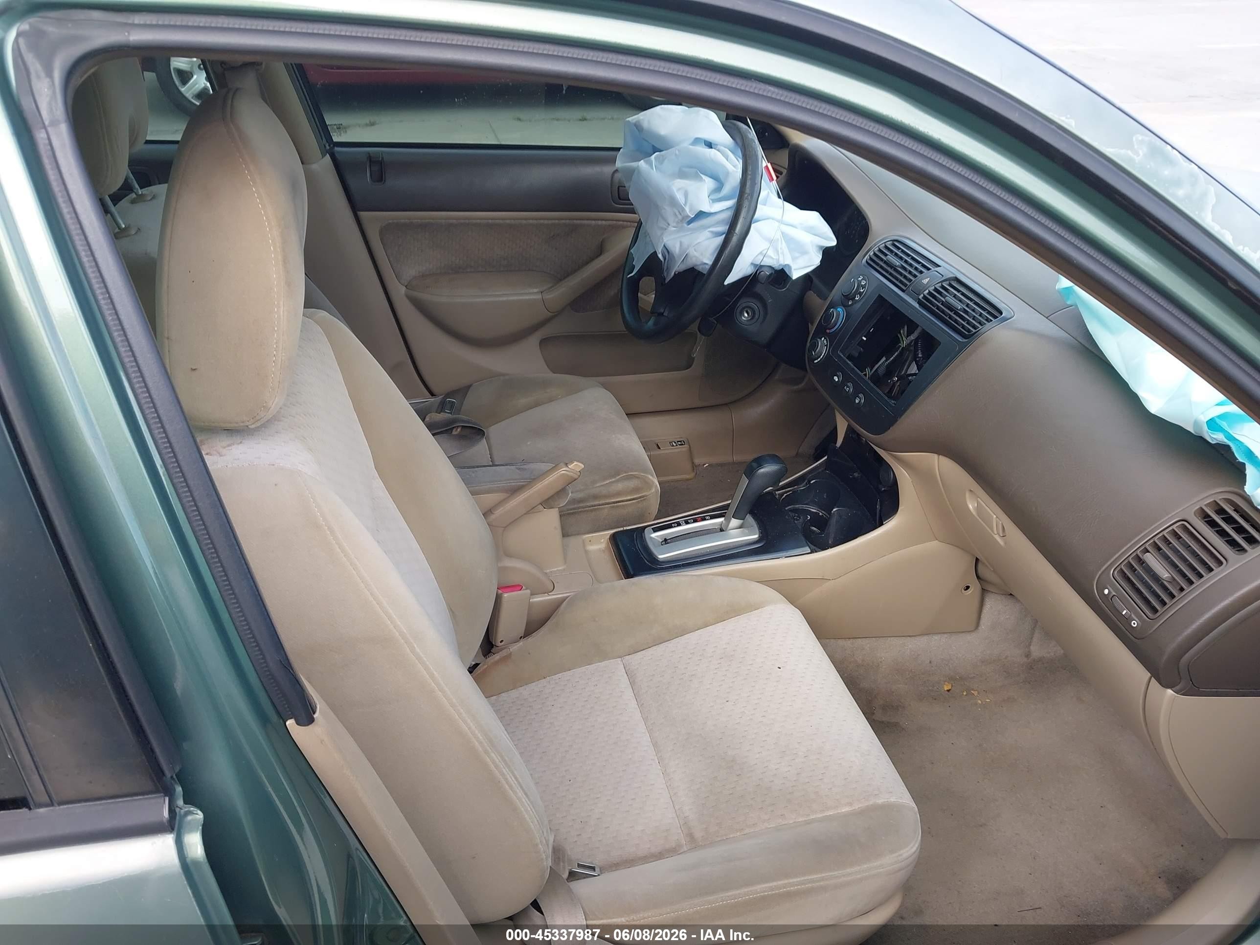 2004 Honda Civic Vp Зеленый vin: 2HGES16354H554337