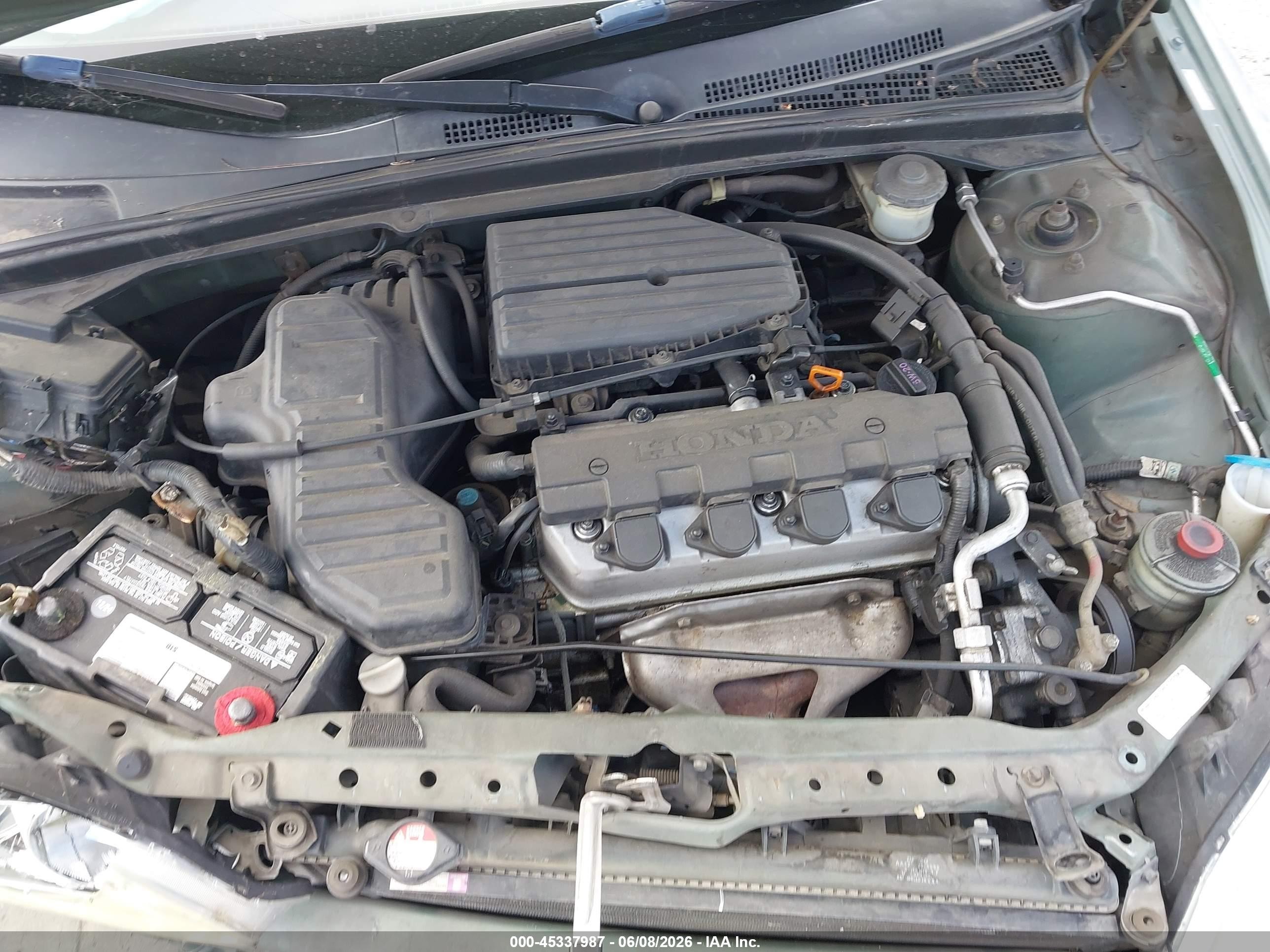 2004 Honda Civic Vp Зеленый vin: 2HGES16354H554337