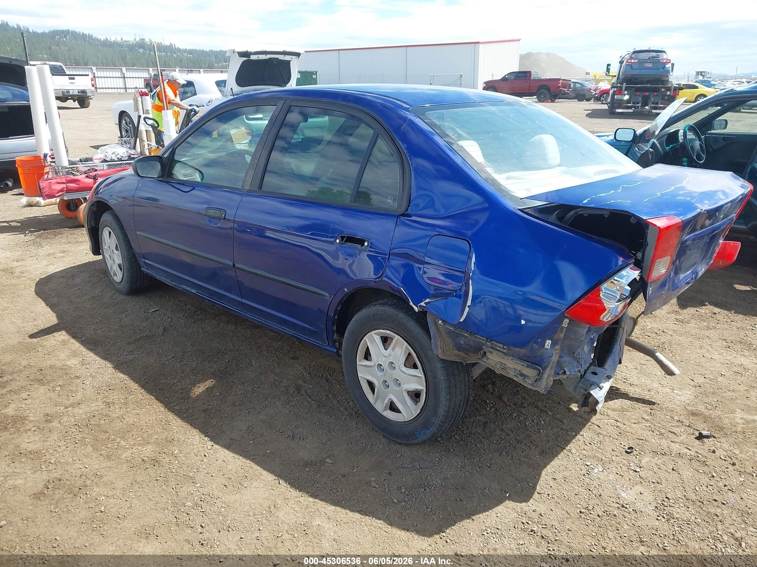 2004 Honda Civic Vp Blue vin: 2HGES16354H573387