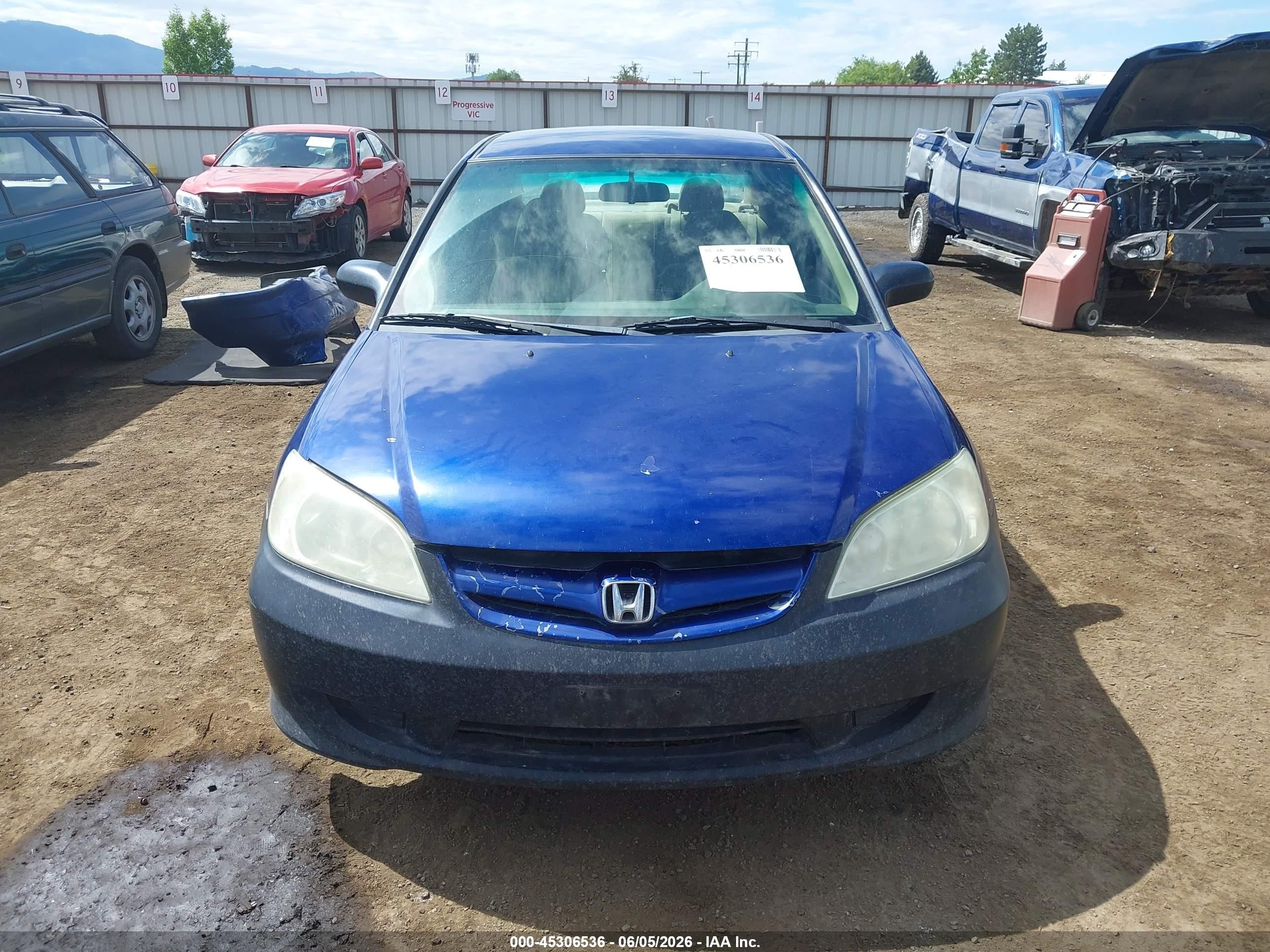 2004 Honda Civic Vp Blue vin: 2HGES16354H573387