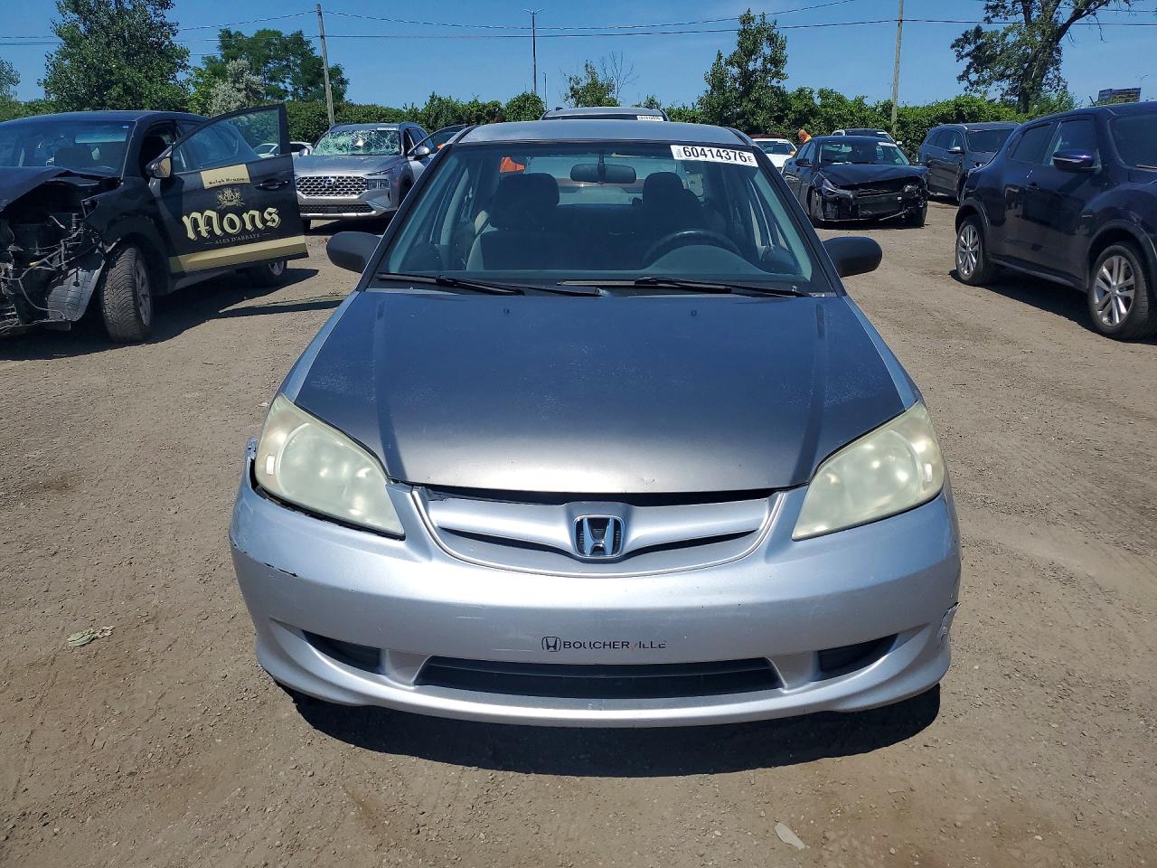 2005 Honda Civic Dx Vp Silver vin: 2HGES16355H046869