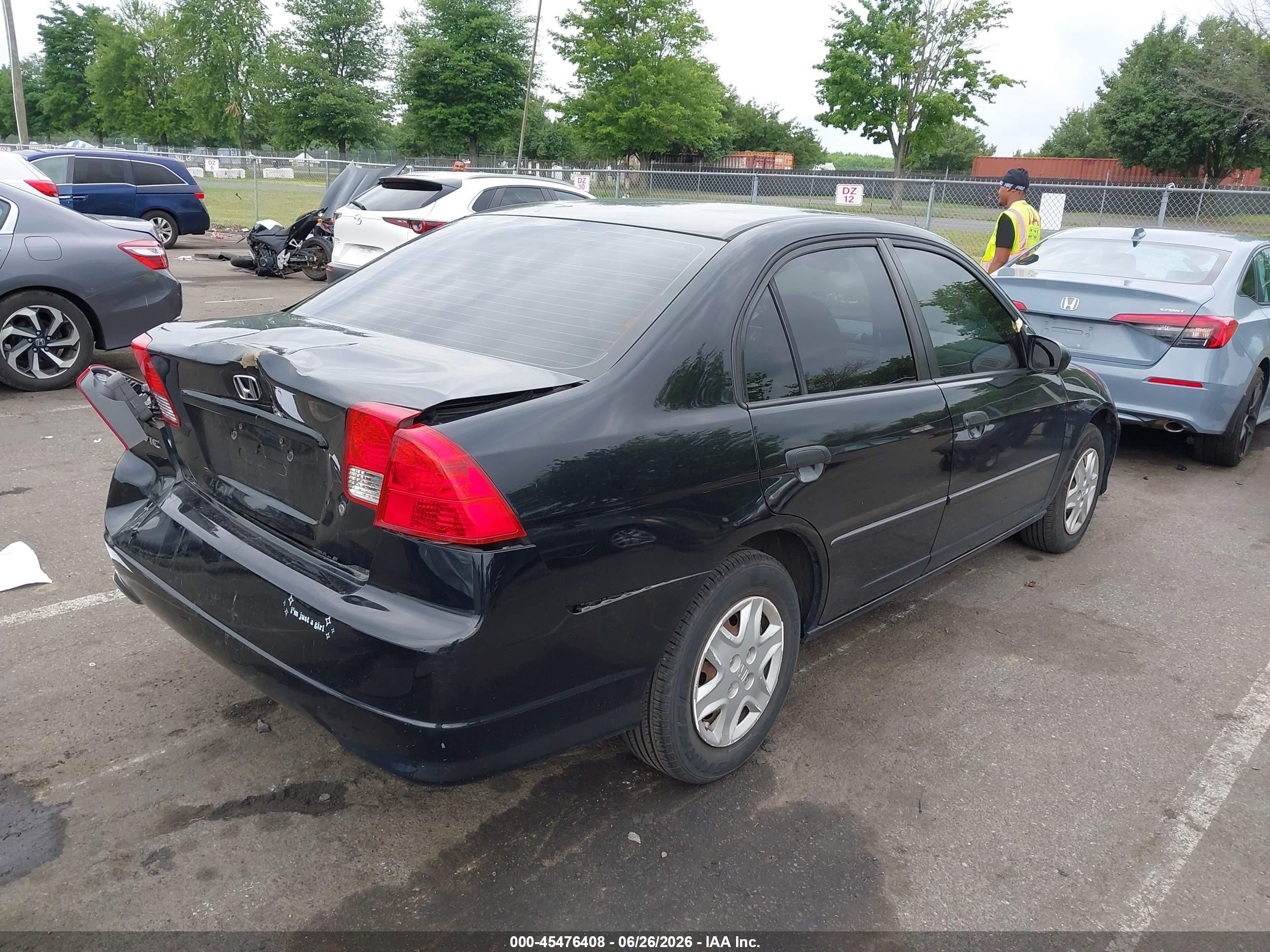 2005 Honda Civic Vp Черный vin: 2HGES16365H624719