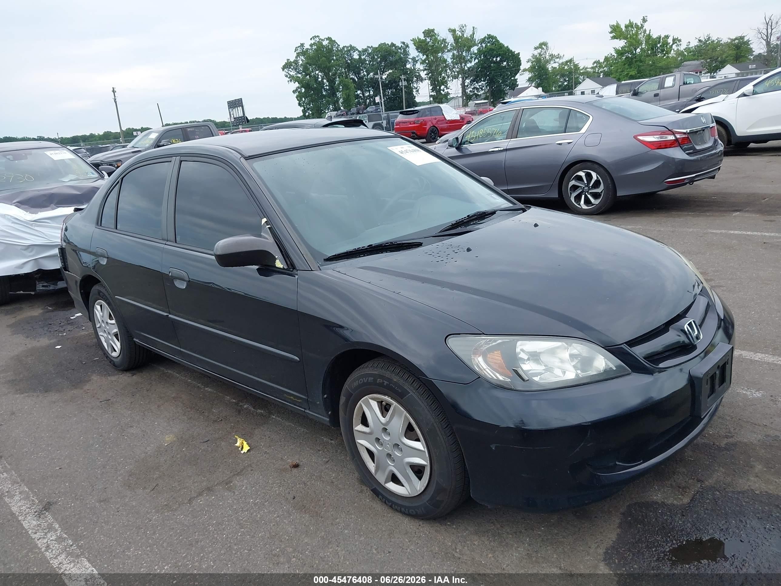 2005 Honda Civic Vp Черный vin: 2HGES16365H624719