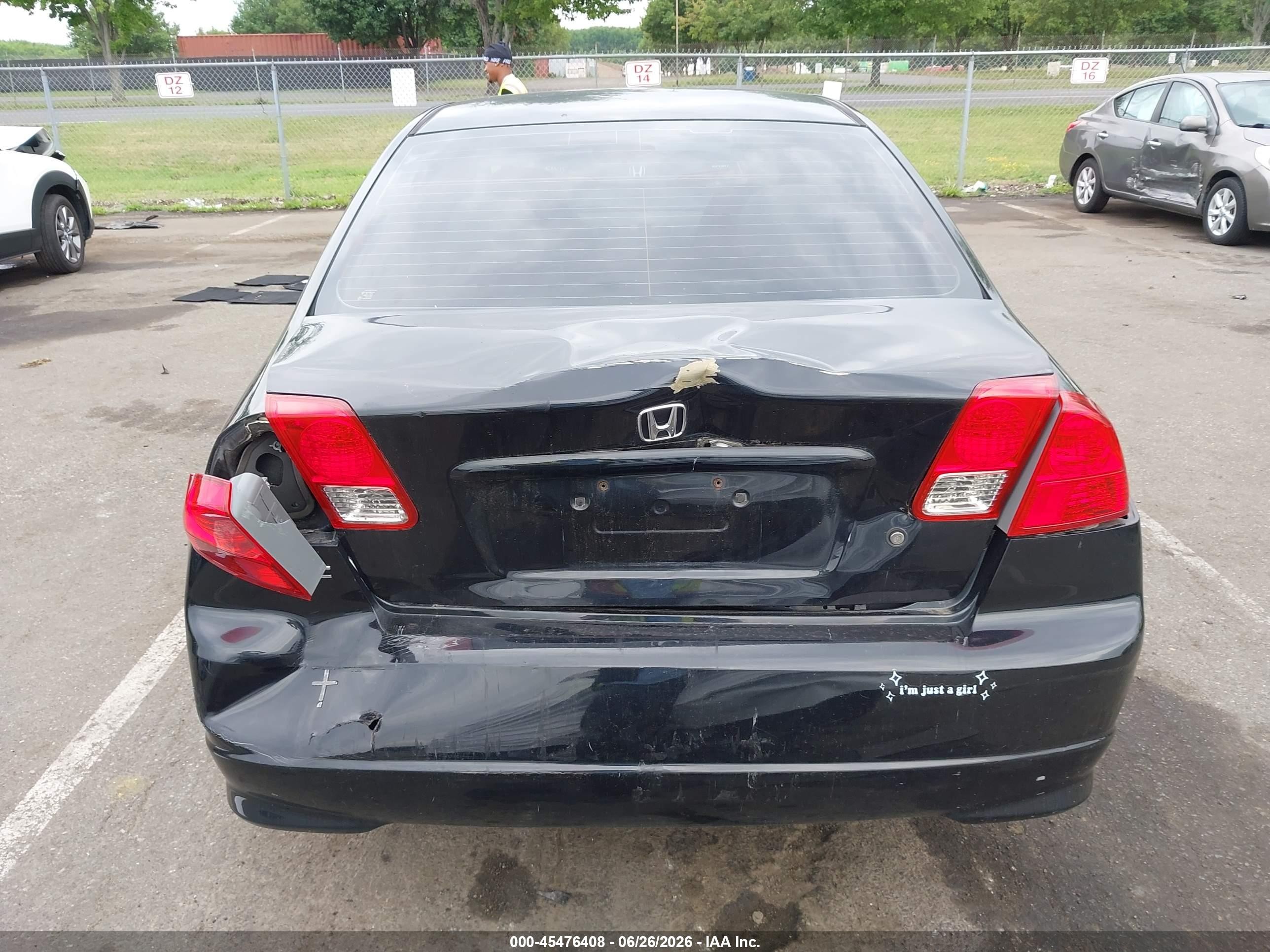 2005 Honda Civic Vp Черный vin: 2HGES16365H624719