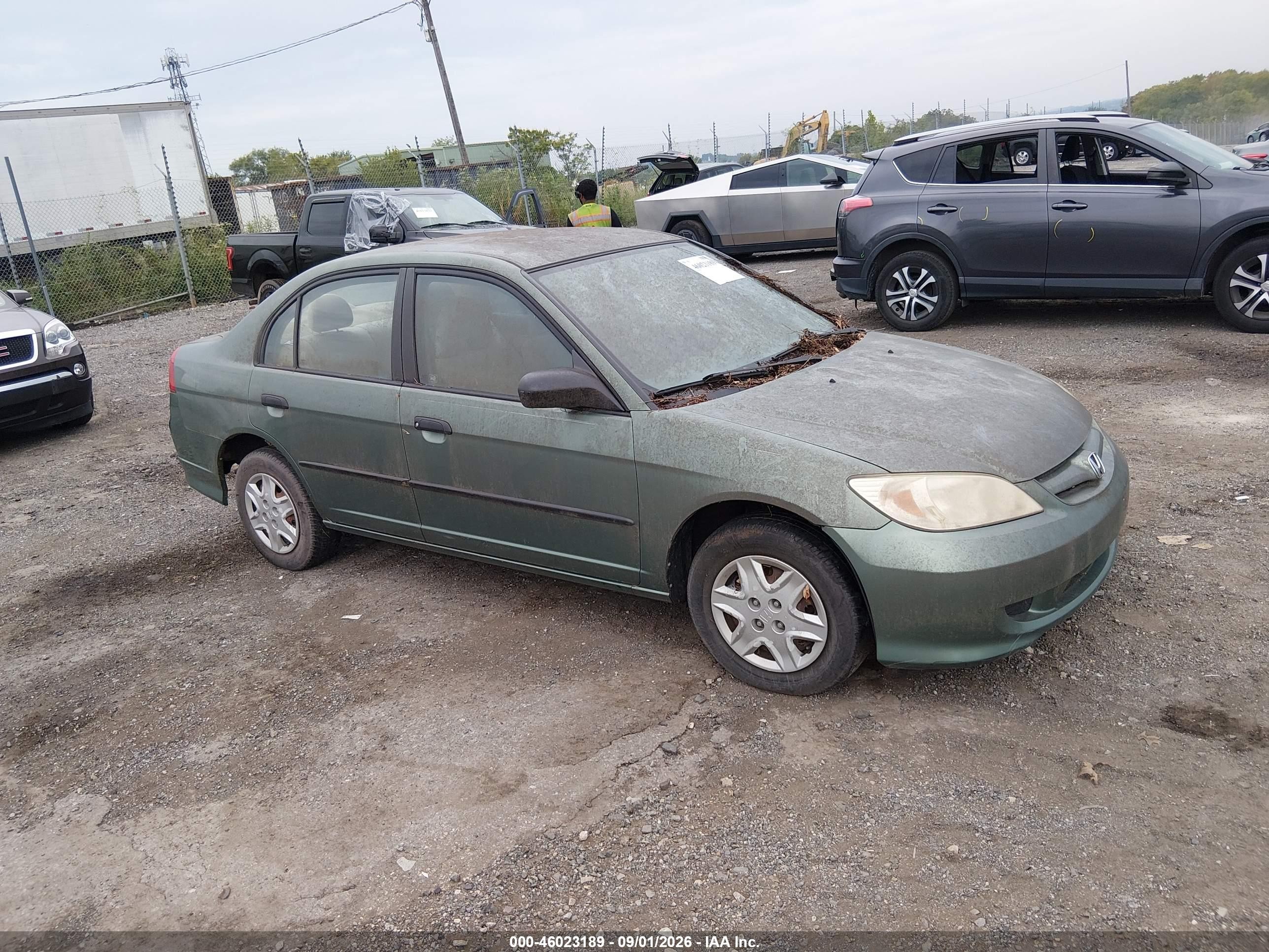 2004 Honda Civic Vp Green vin: 2HGES16374H605353