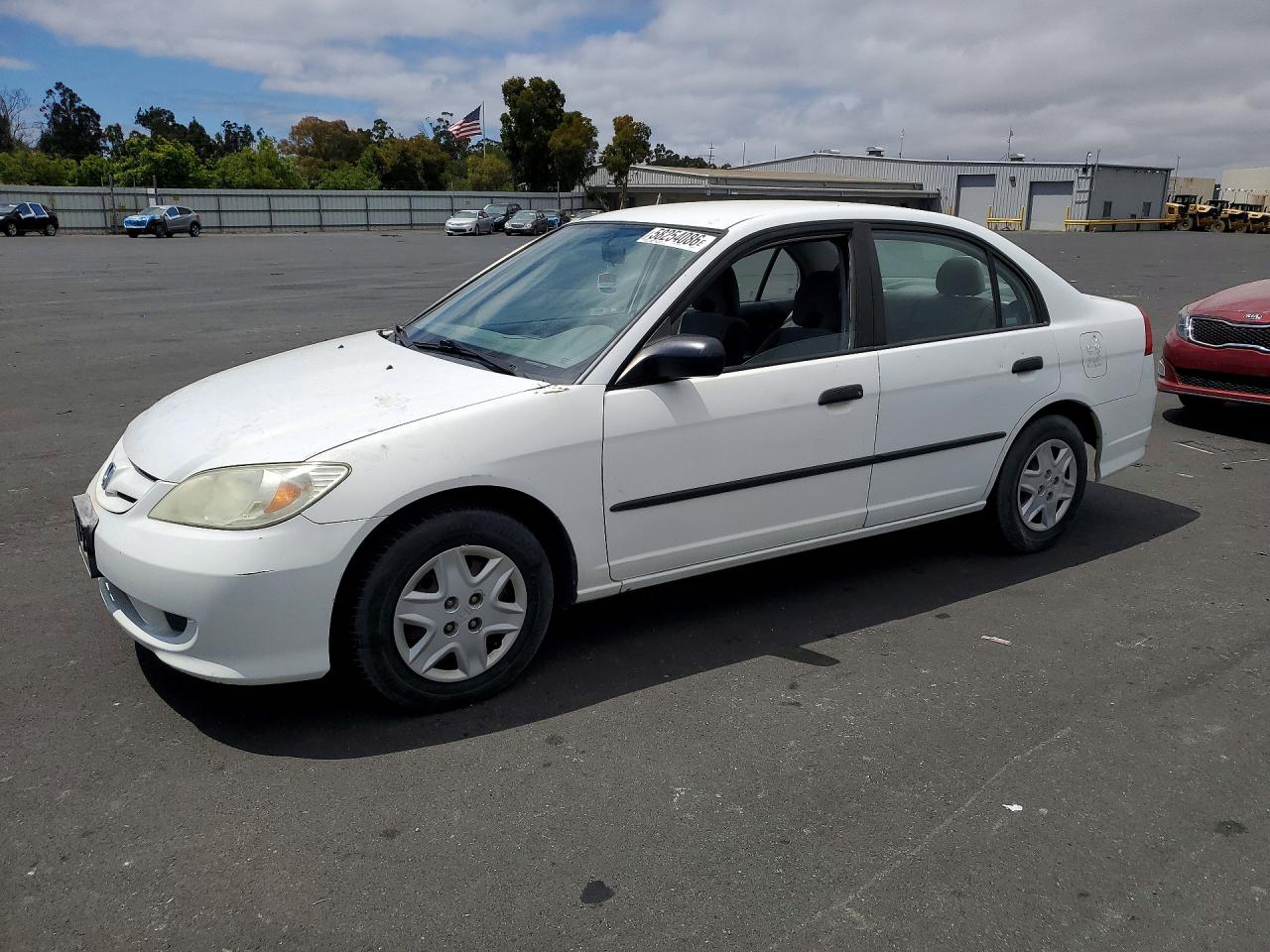 2004 Honda Civic Dx Vp White vin: 2HGES16374H614781
