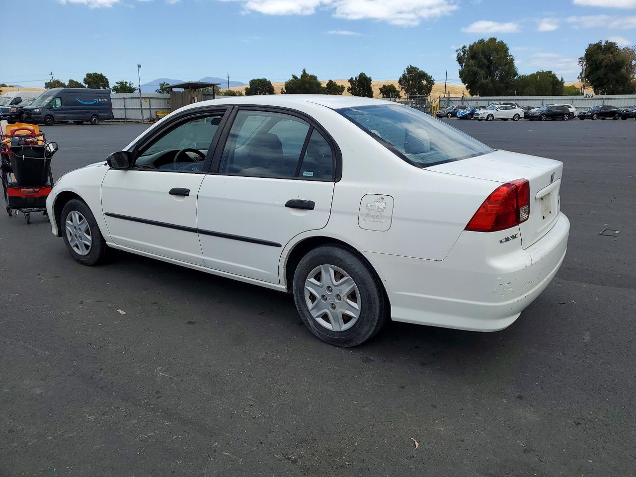 2004 Honda Civic Dx Vp White vin: 2HGES16374H614781