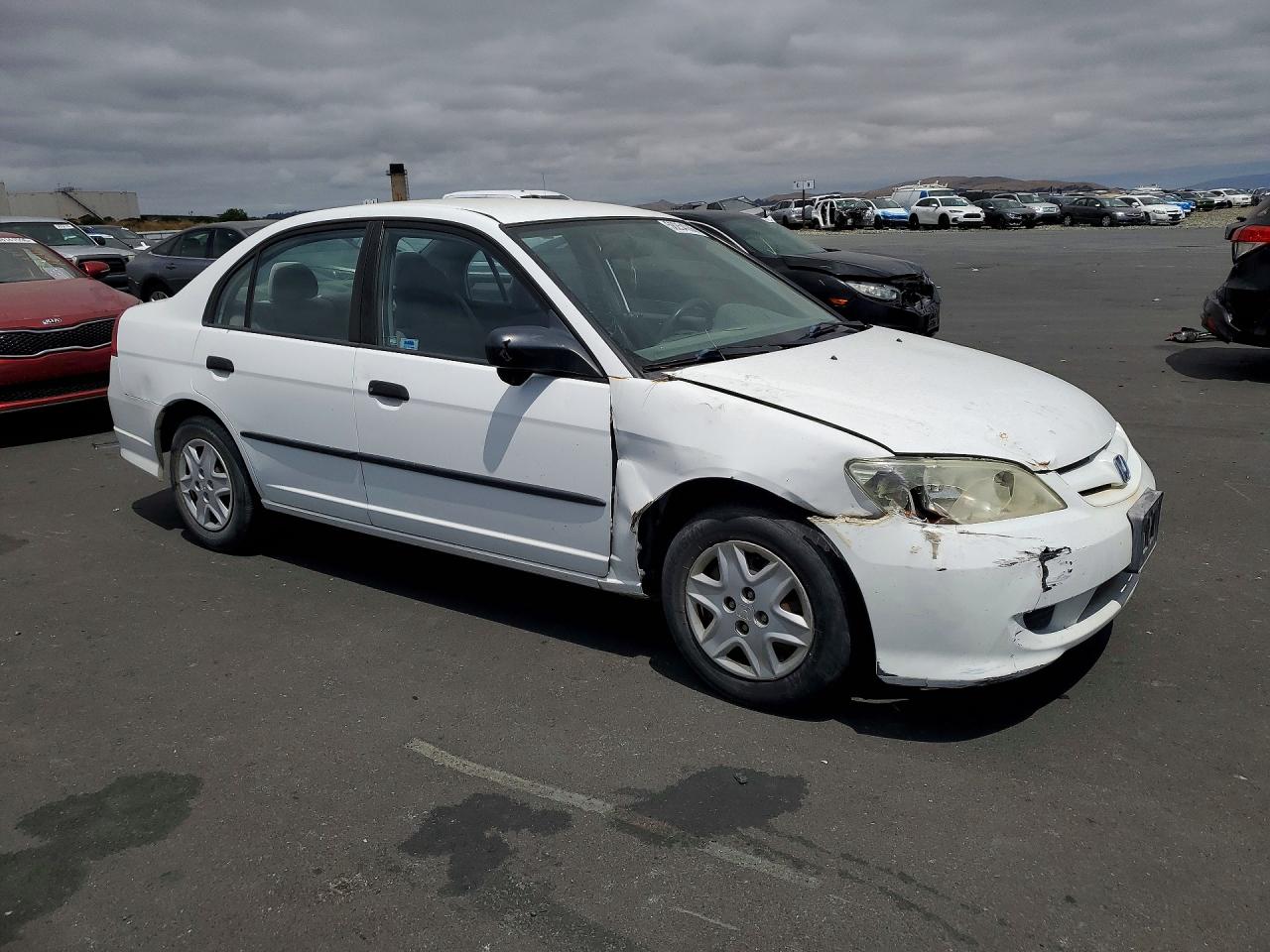 2004 Honda Civic Dx Vp White vin: 2HGES16374H614781