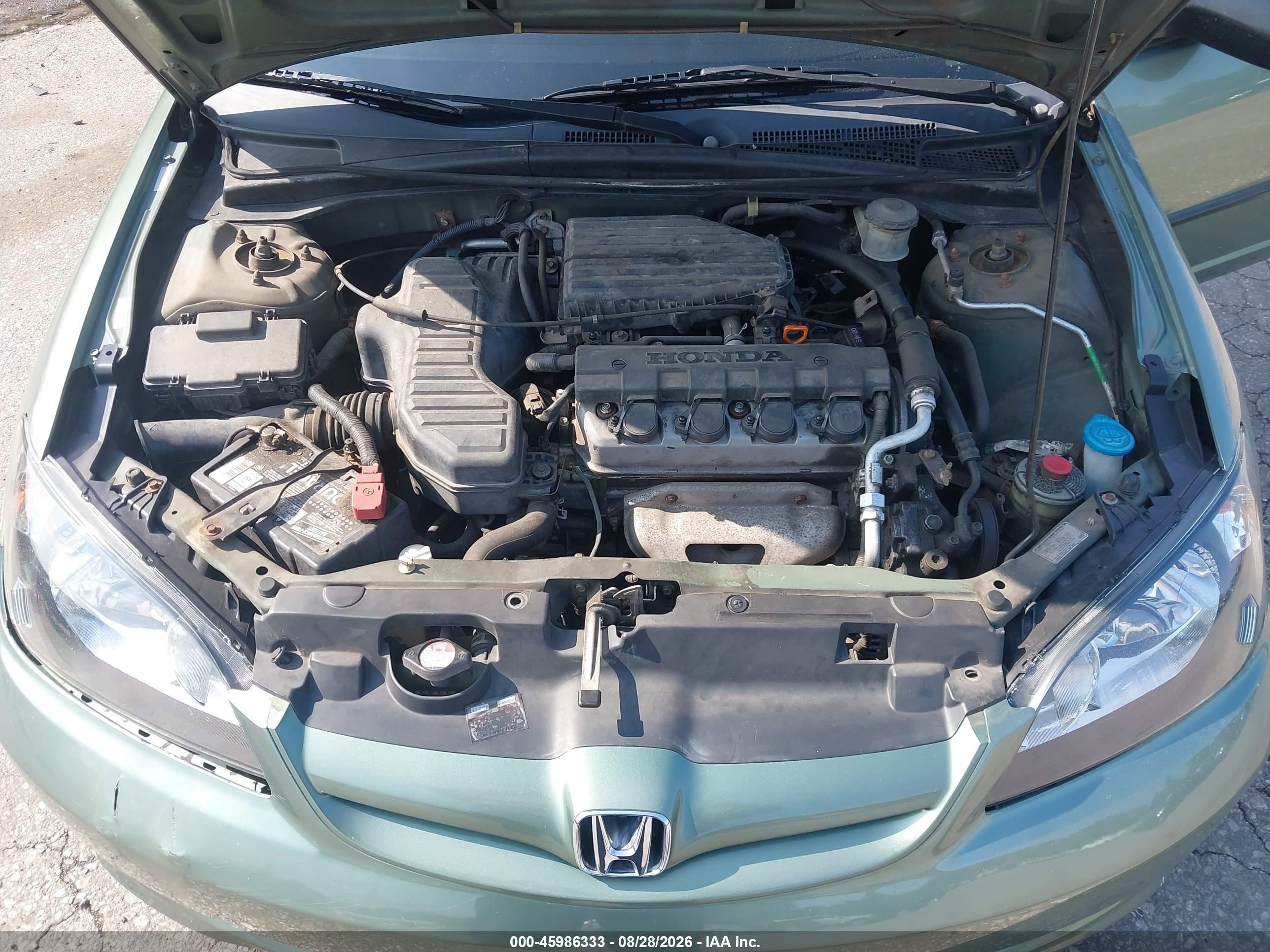2004 Honda Civic Vp Зеленый vin: 2HGES16384H592693