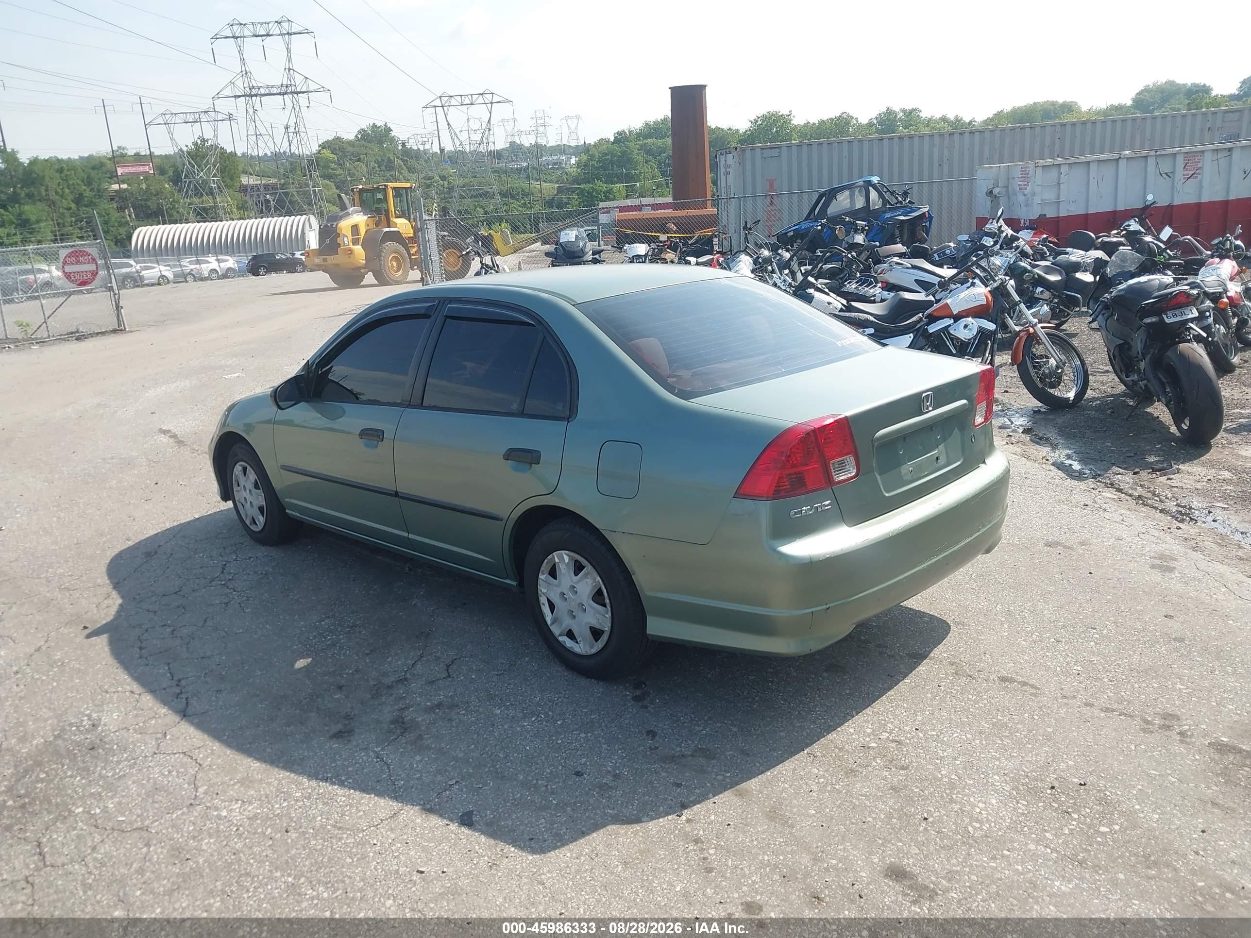 2004 Honda Civic Vp Зеленый vin: 2HGES16384H592693