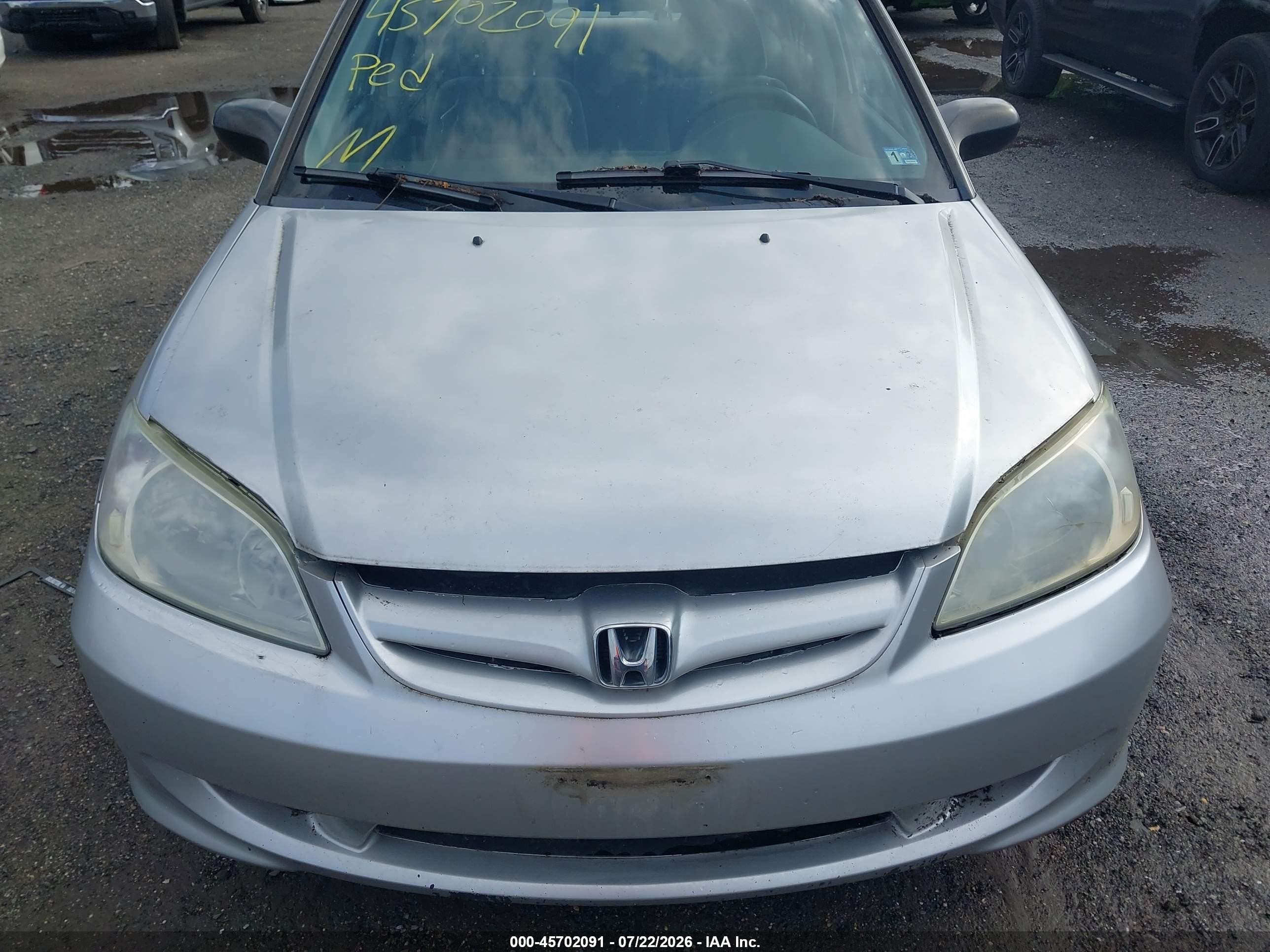 2004 Honda Civic Vp Silver vin: 2HGES16384H600825