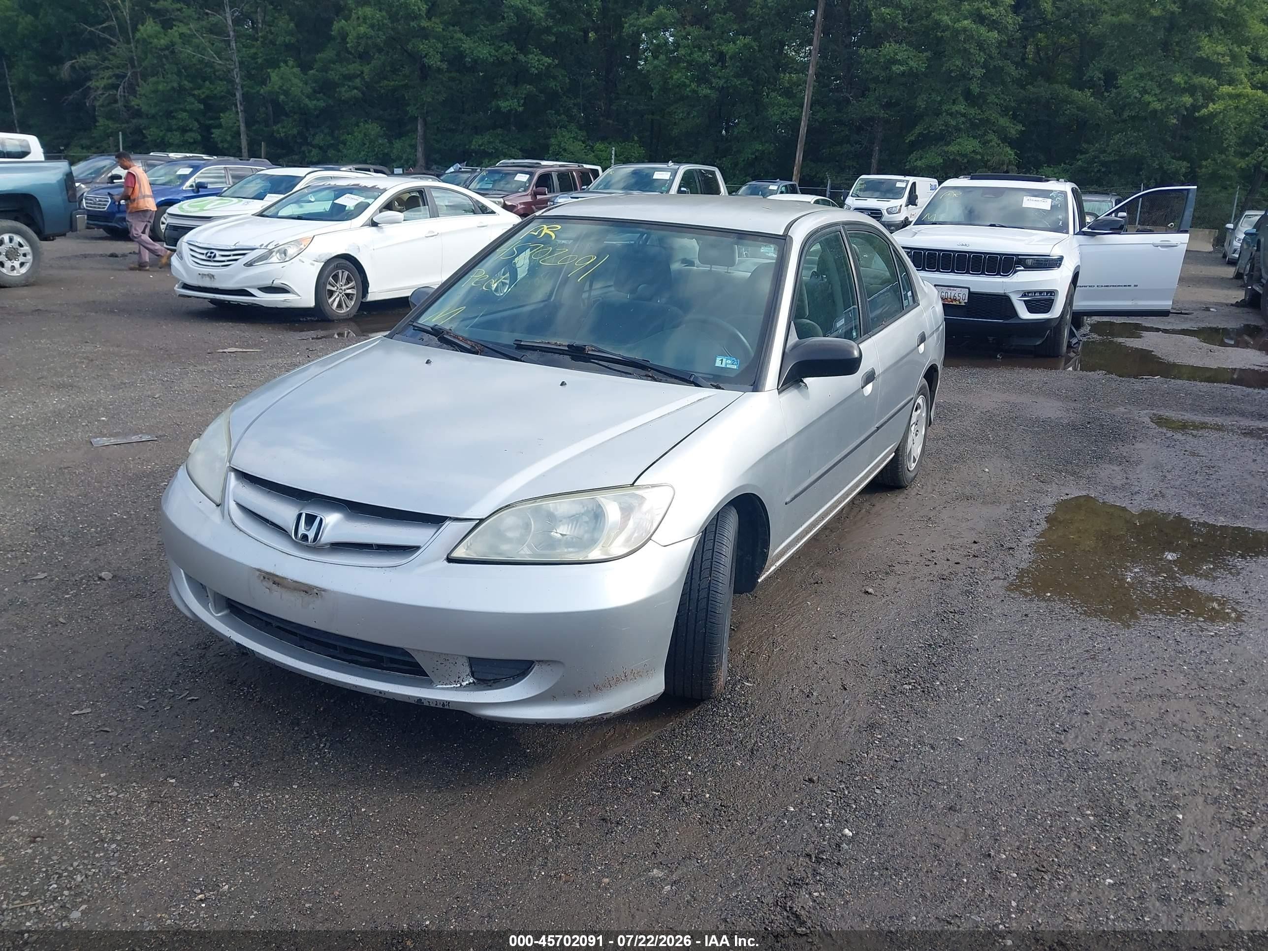 2004 Honda Civic Vp Silver vin: 2HGES16384H600825