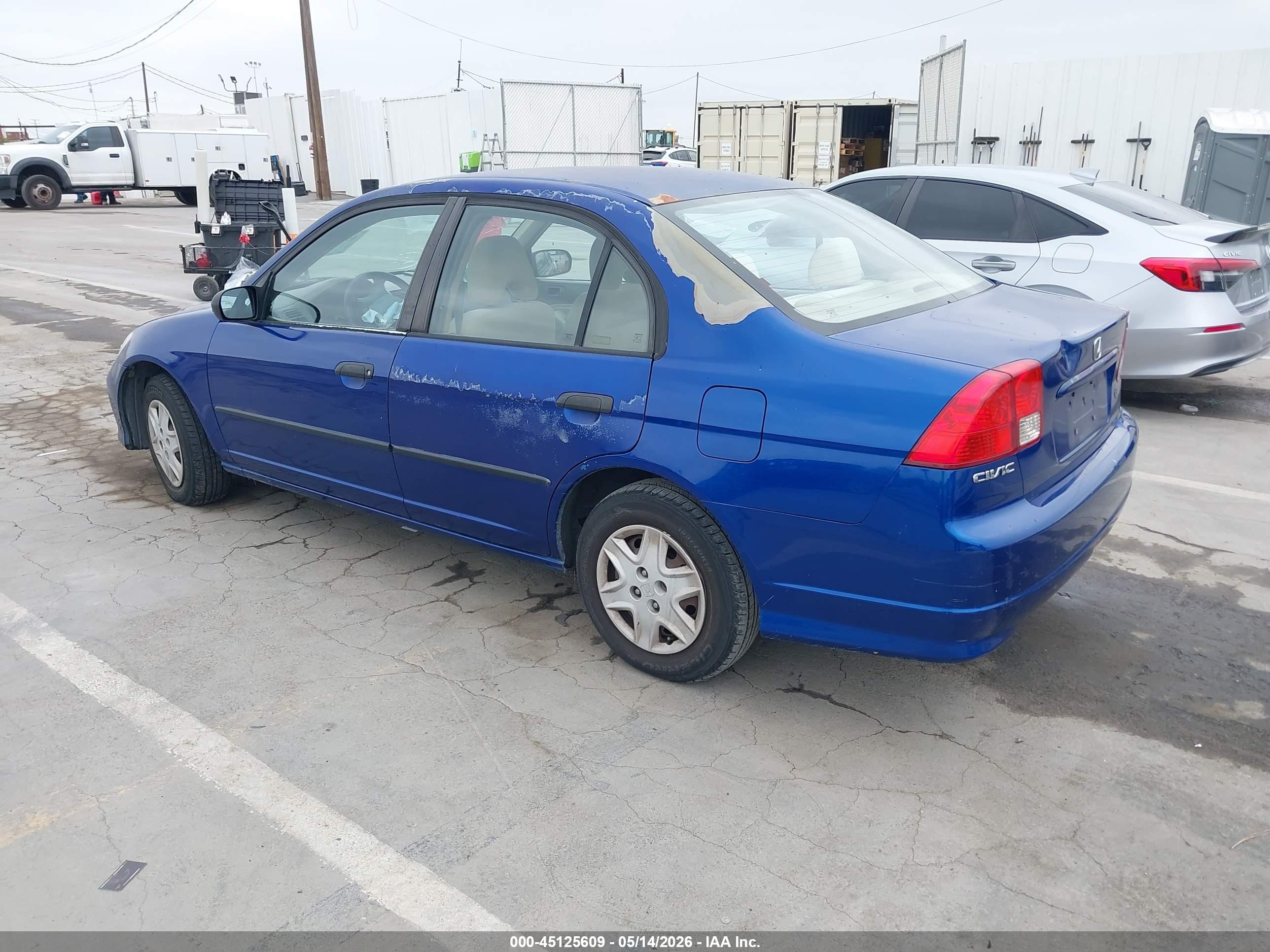 2004 Honda Civic Vp Blue vin: 2HGES16384H638345