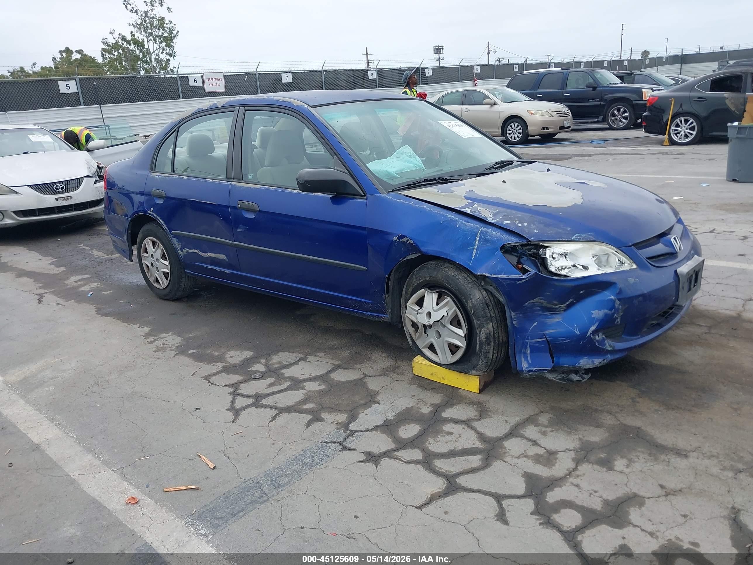 2004 Honda Civic Vp Blue vin: 2HGES16384H638345