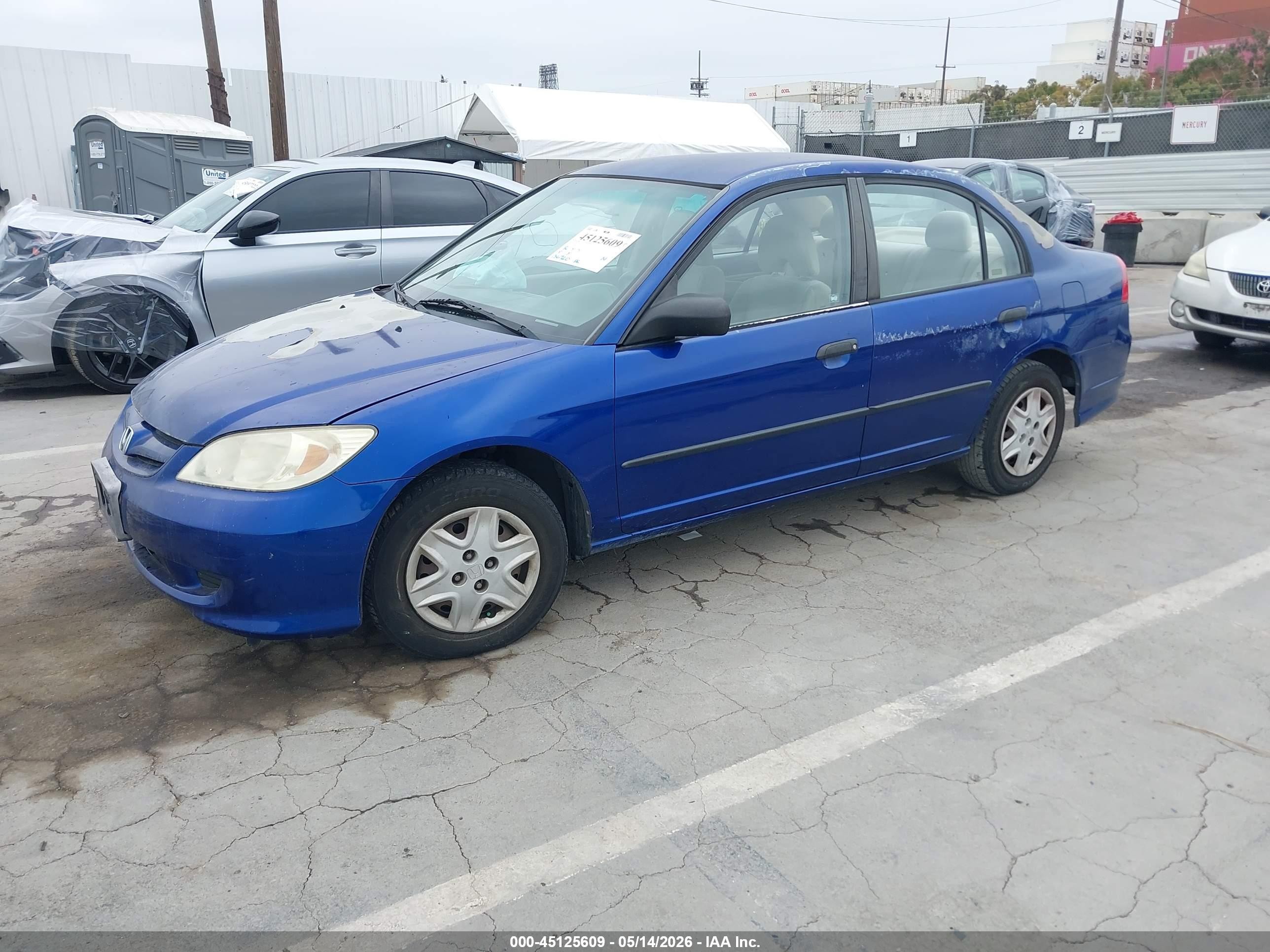 2004 Honda Civic Vp Blue vin: 2HGES16384H638345