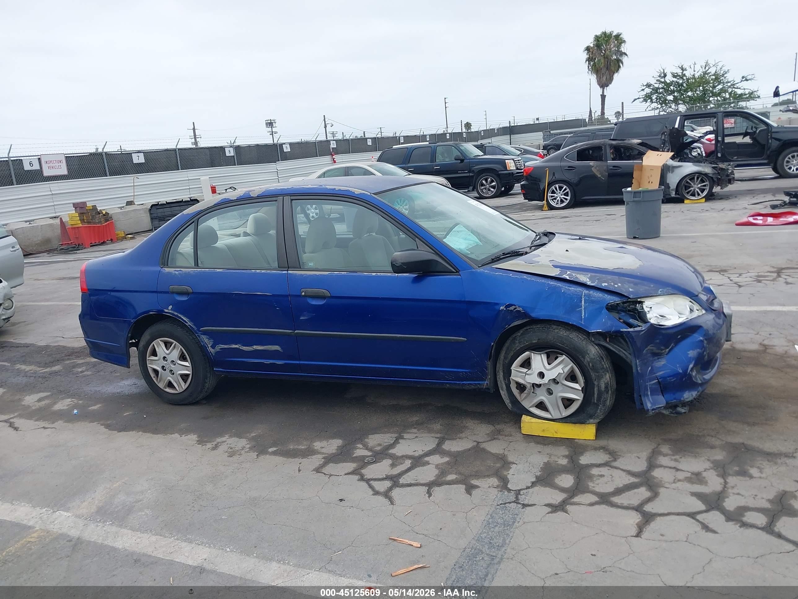 2004 Honda Civic Vp Blue vin: 2HGES16384H638345