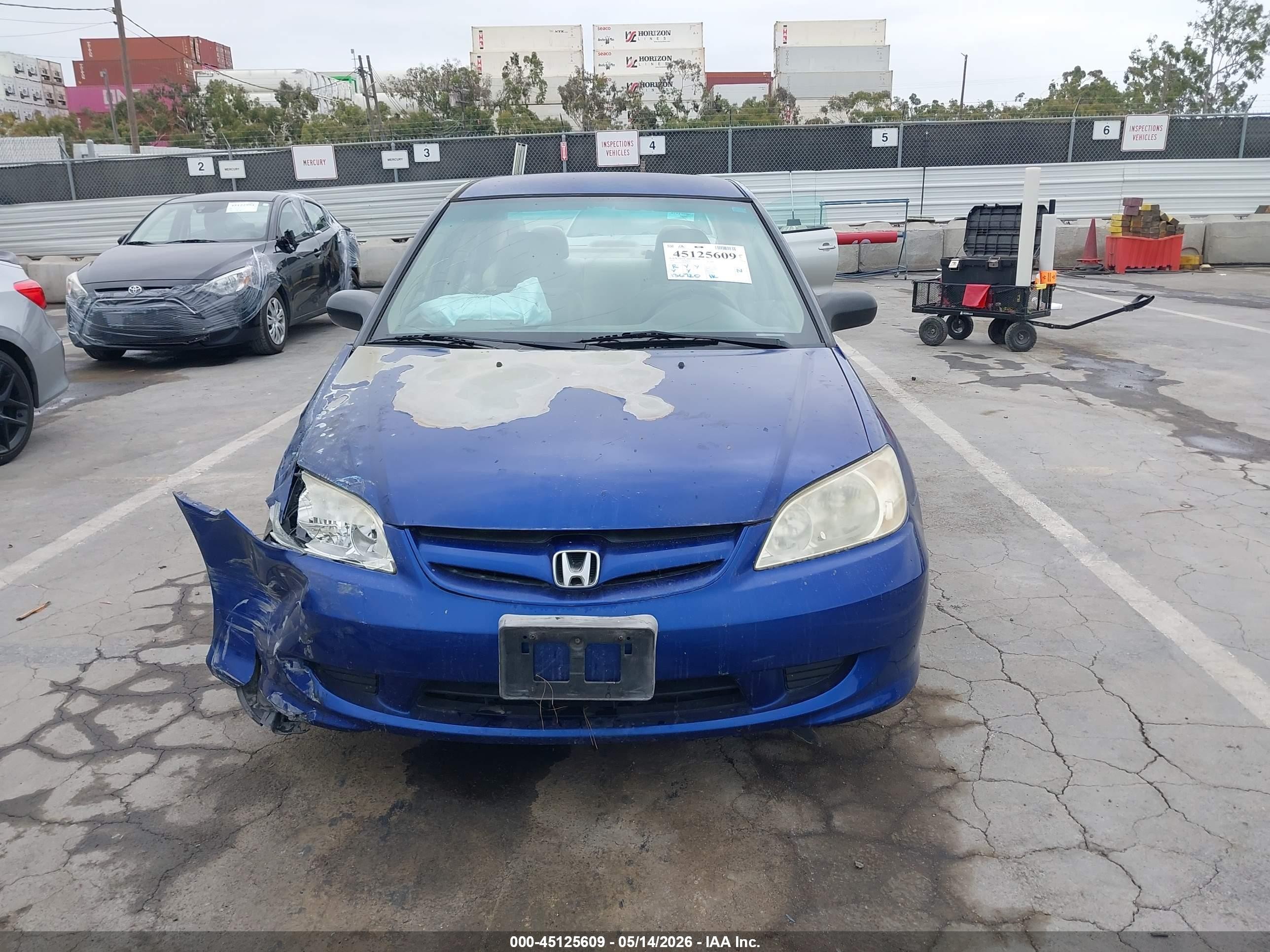 2004 Honda Civic Vp Blue vin: 2HGES16384H638345