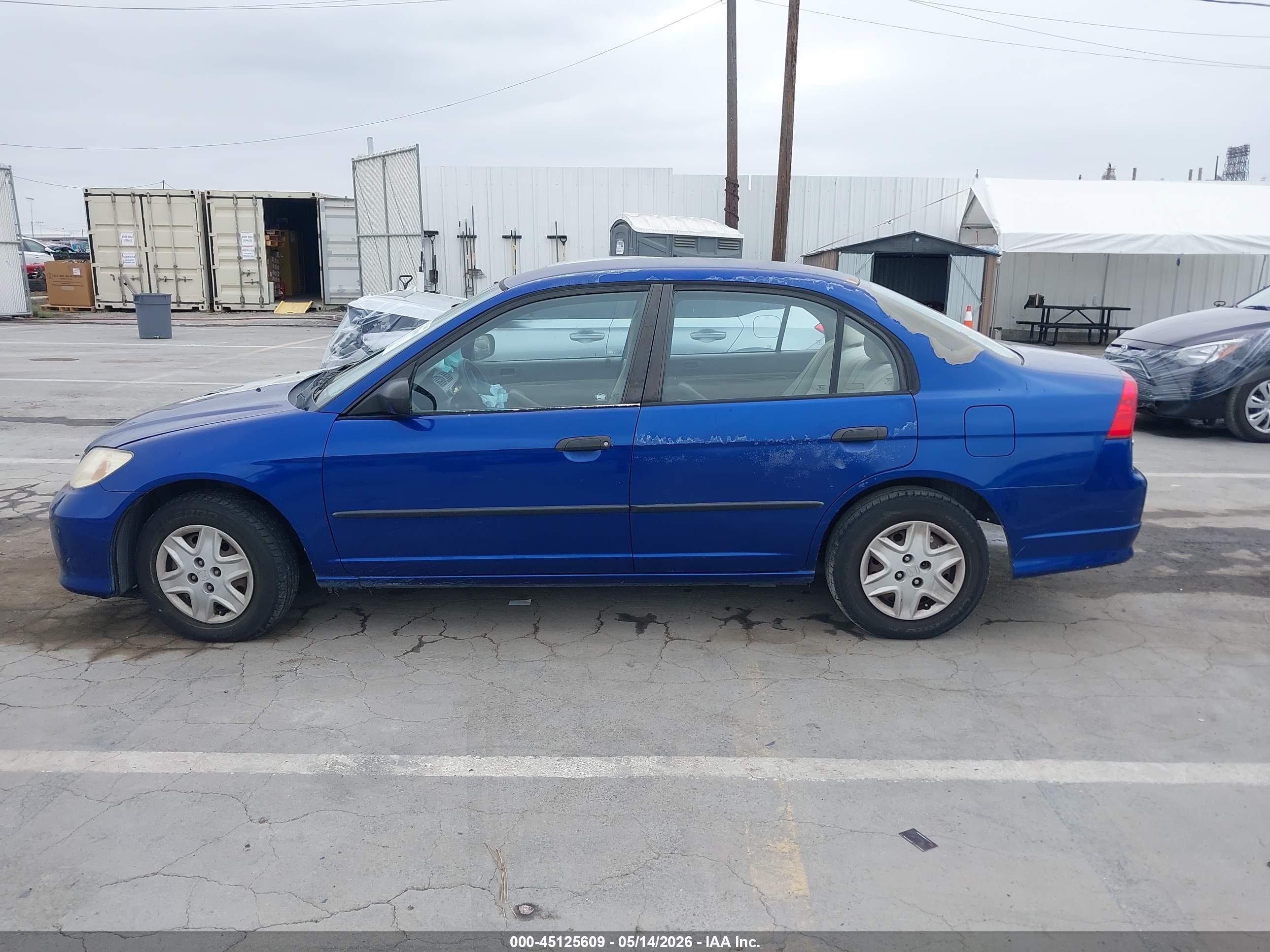 2004 Honda Civic Vp Blue vin: 2HGES16384H638345