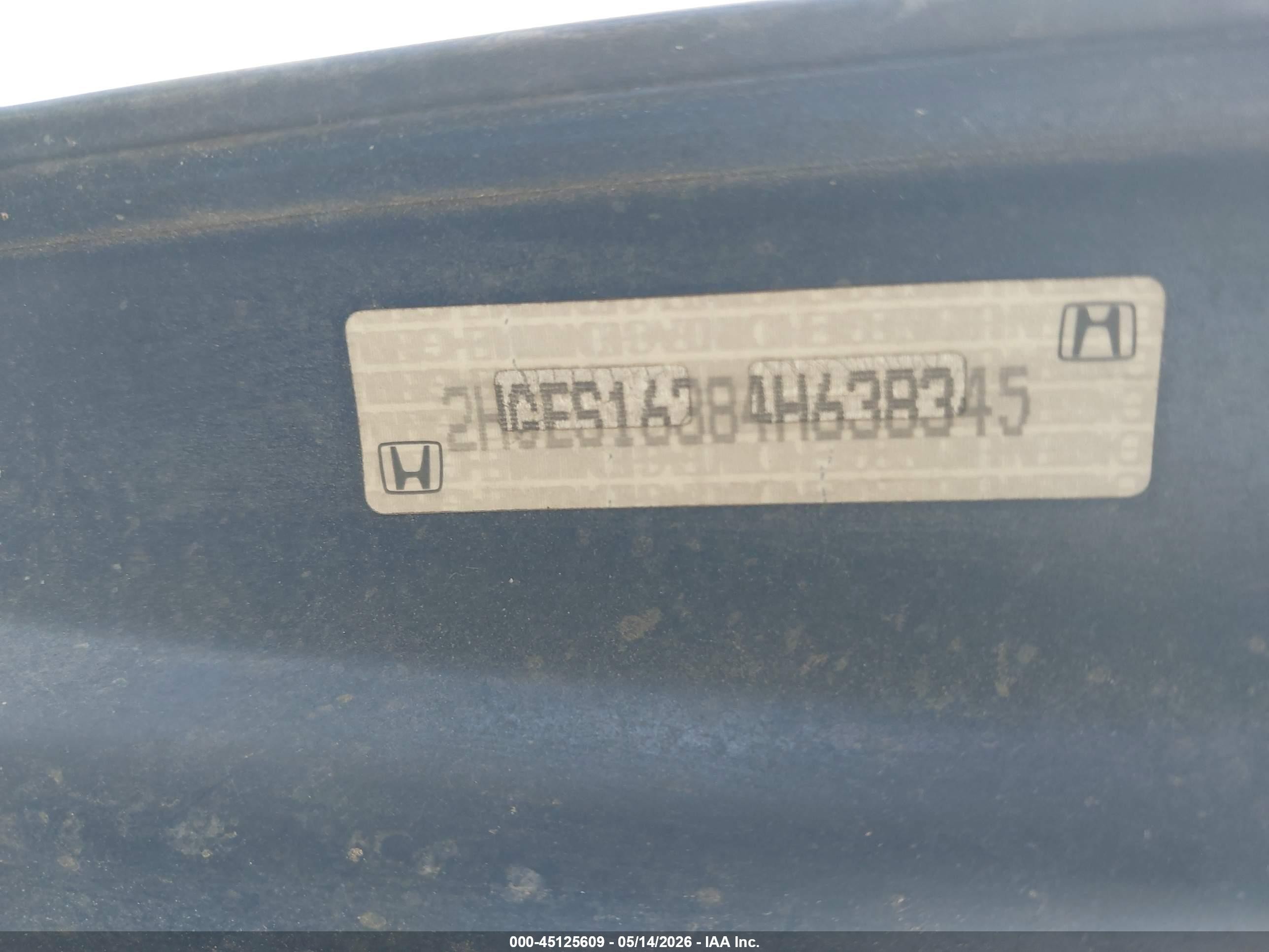 2004 Honda Civic Vp Blue vin: 2HGES16384H638345