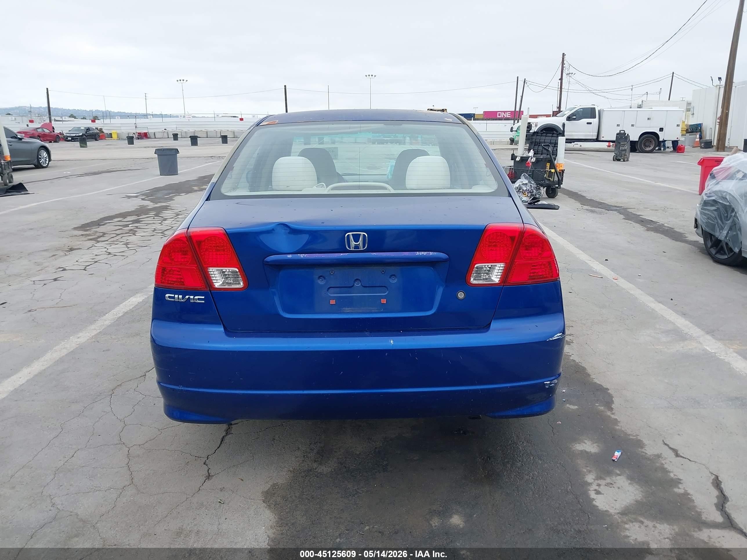 2004 Honda Civic Vp Blue vin: 2HGES16384H638345