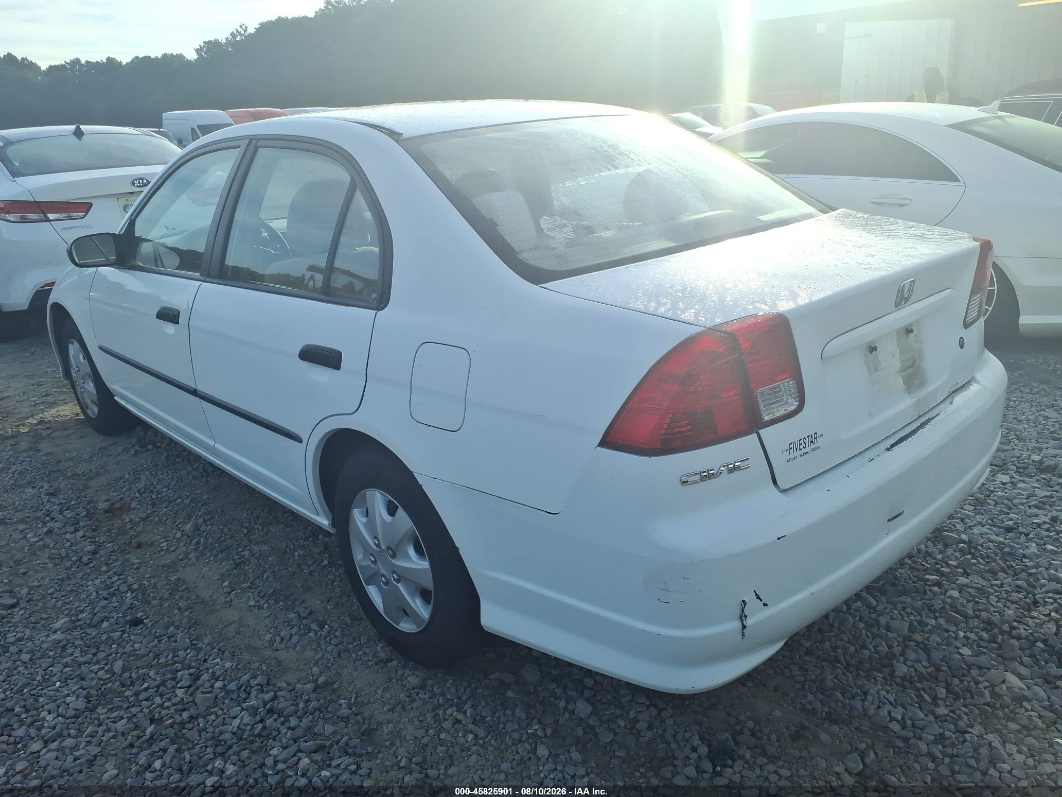 2005 Honda Civic Vp White vin: 2HGES16385H503626