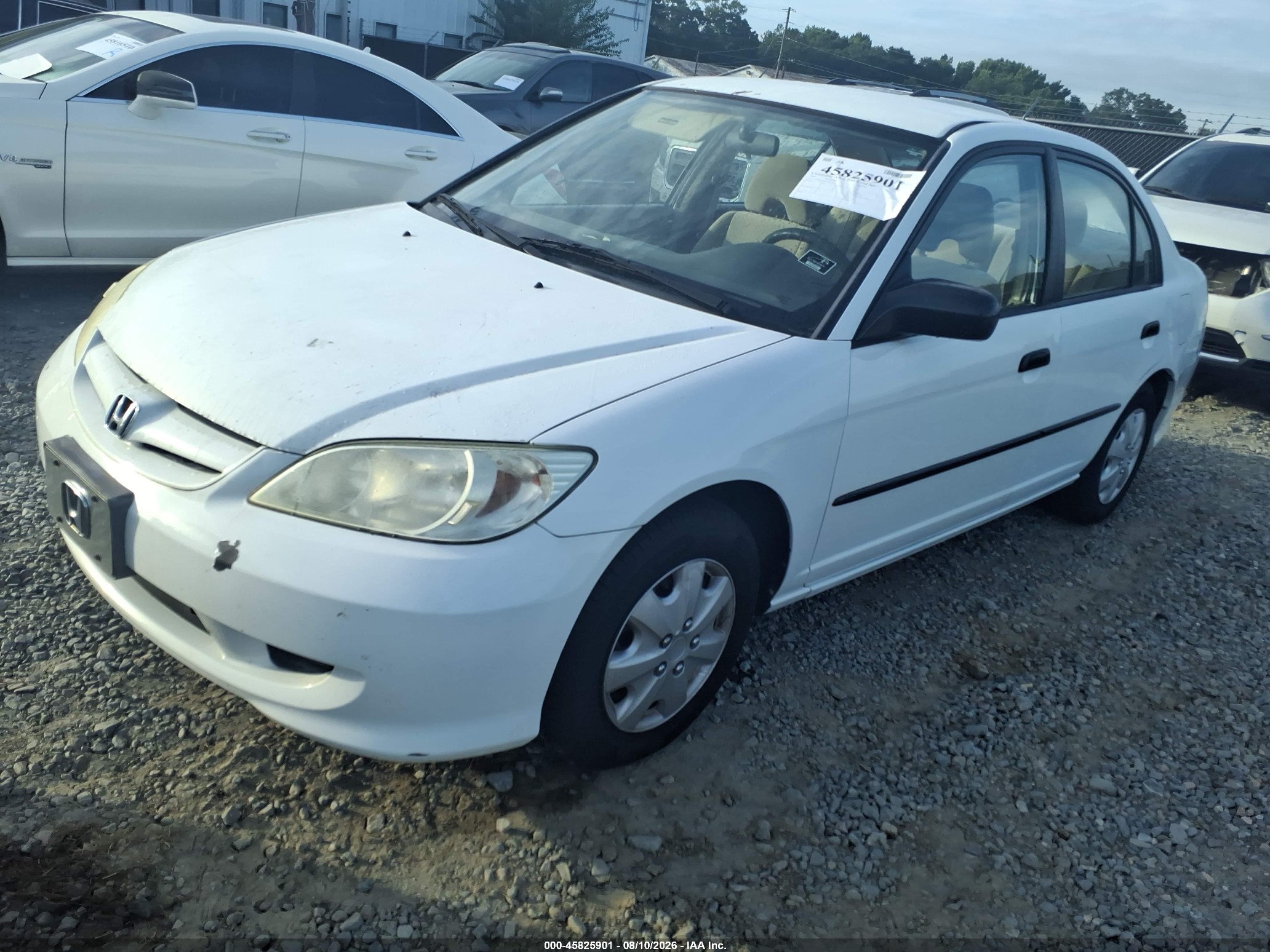 2005 Honda Civic Vp White vin: 2HGES16385H503626