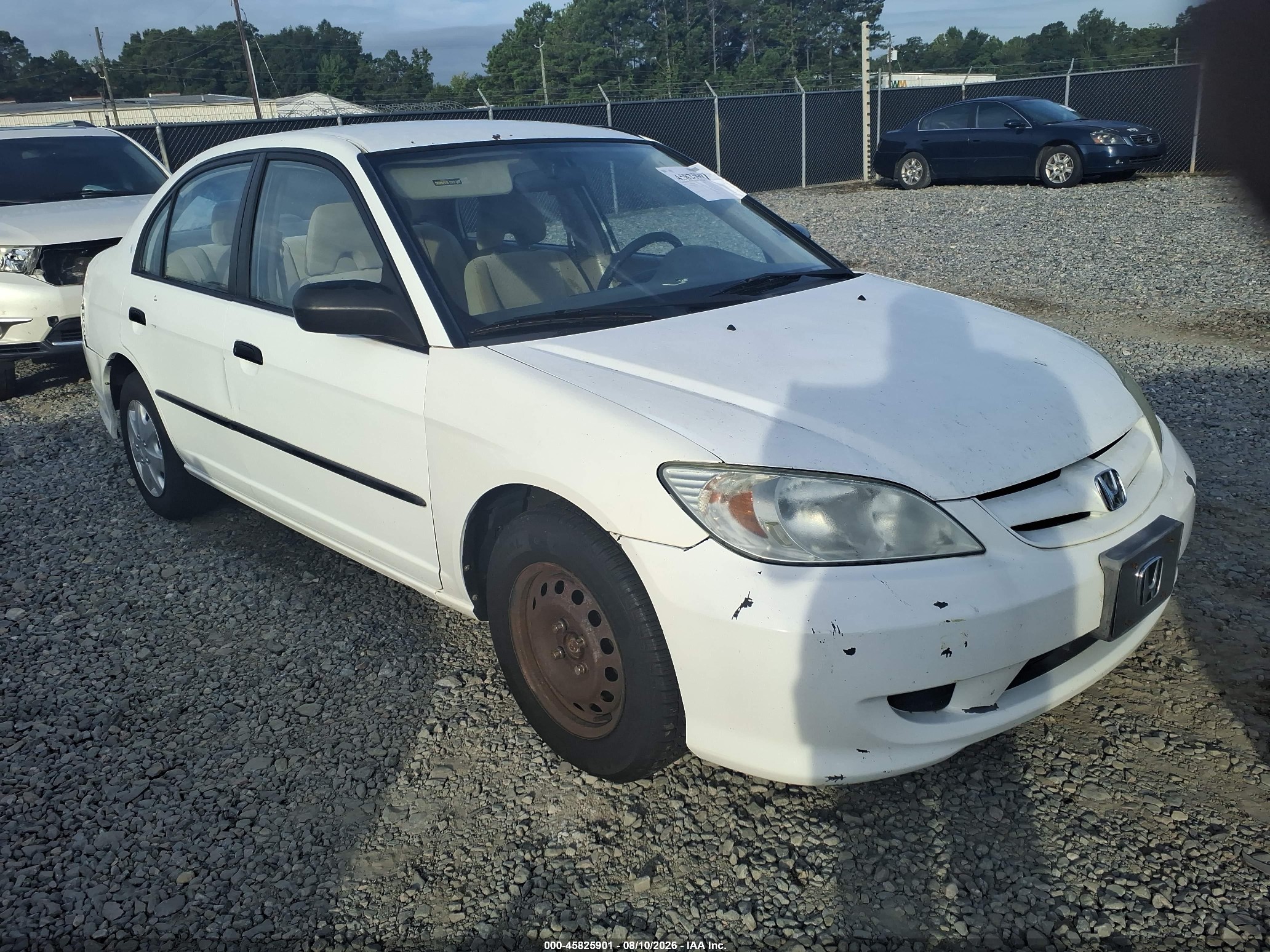 2005 Honda Civic Vp White vin: 2HGES16385H503626