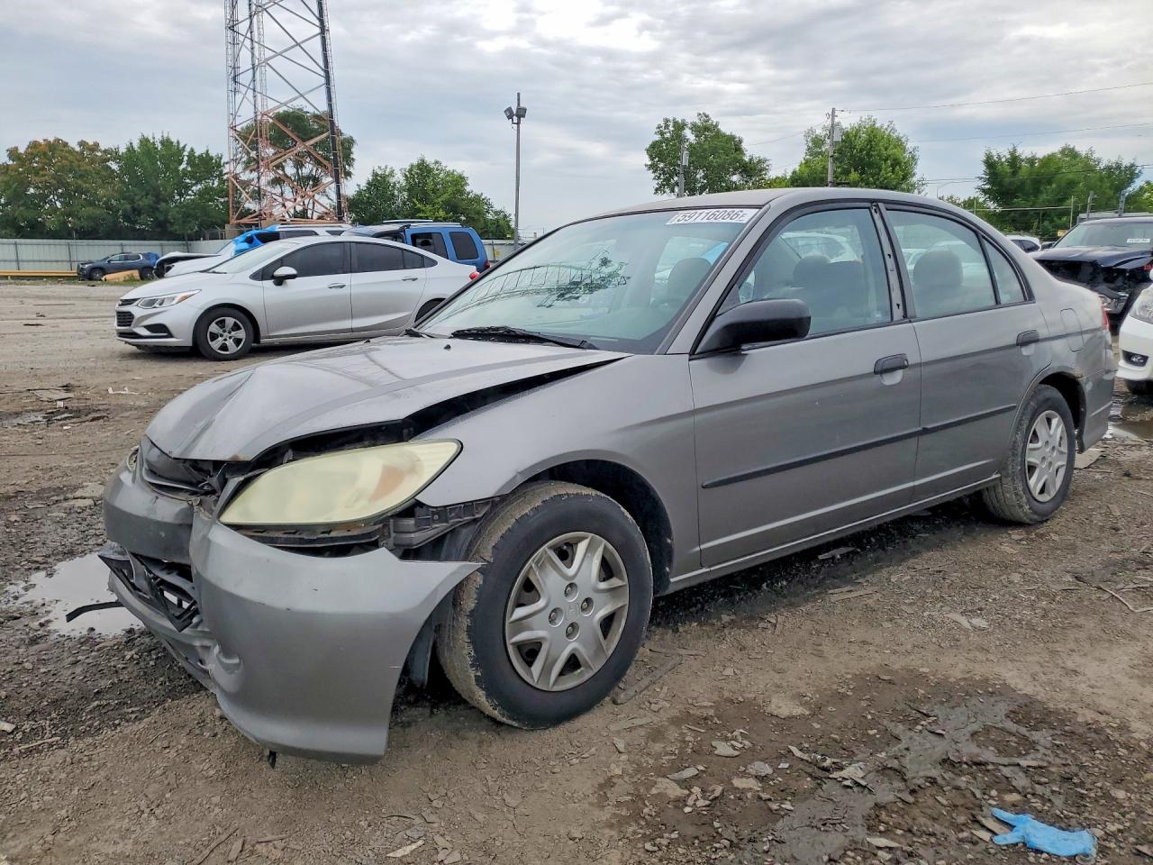 2005 Honda Civic Dx Vp Gray vin: 2HGES16385H624236