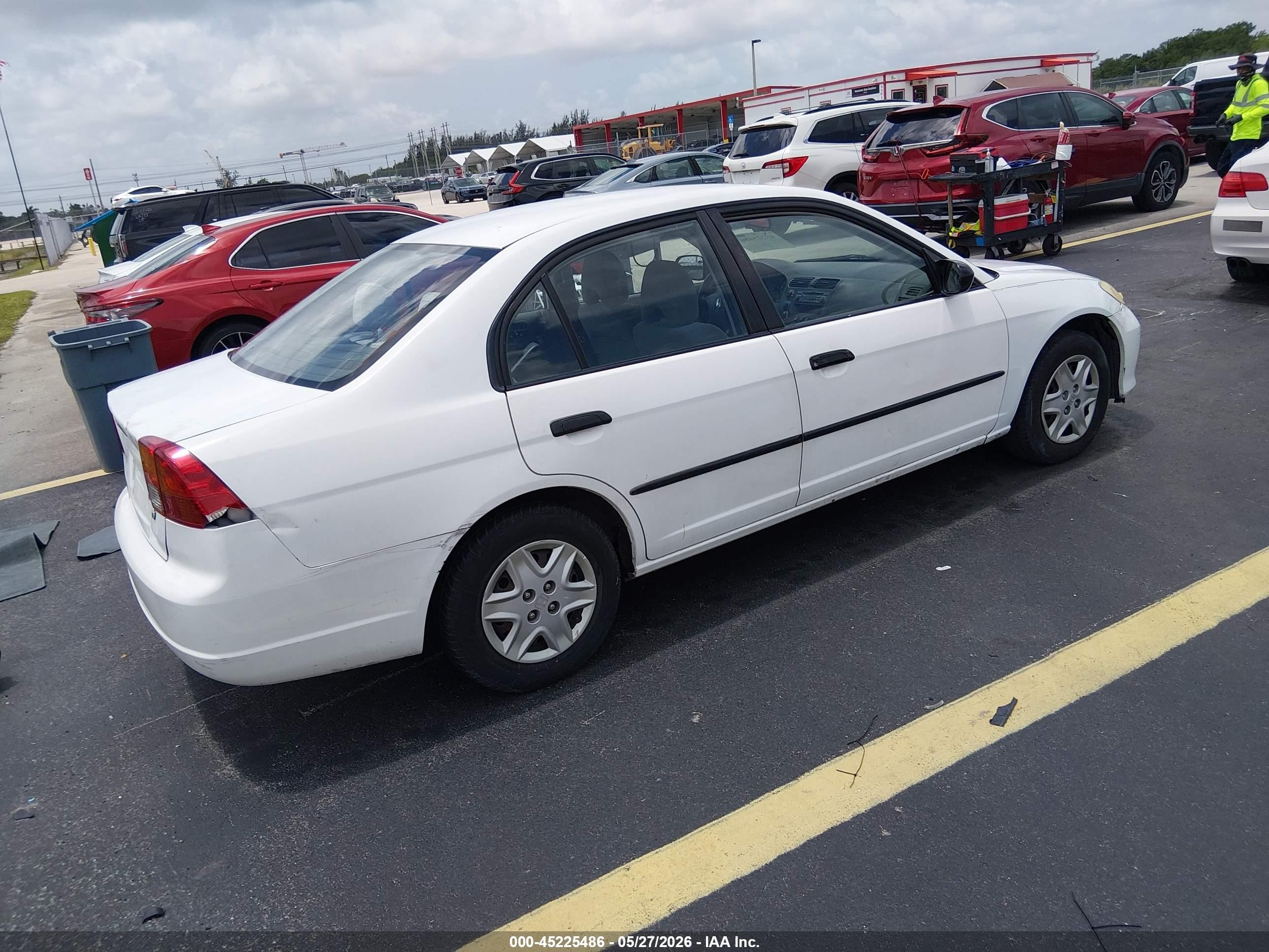2004 Honda Civic Vp White vin: 2HGES16394H533460