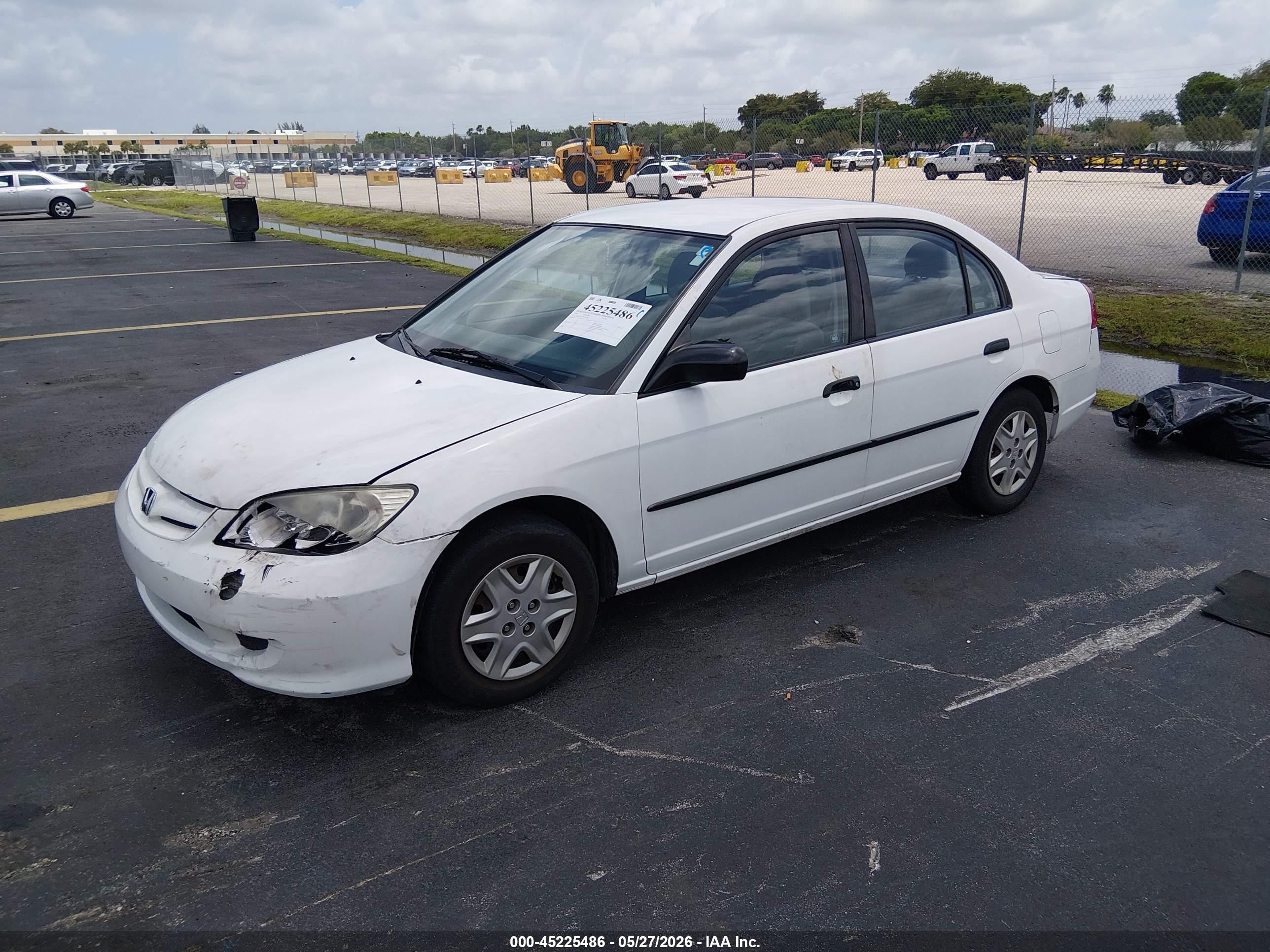 2004 Honda Civic Vp White vin: 2HGES16394H533460